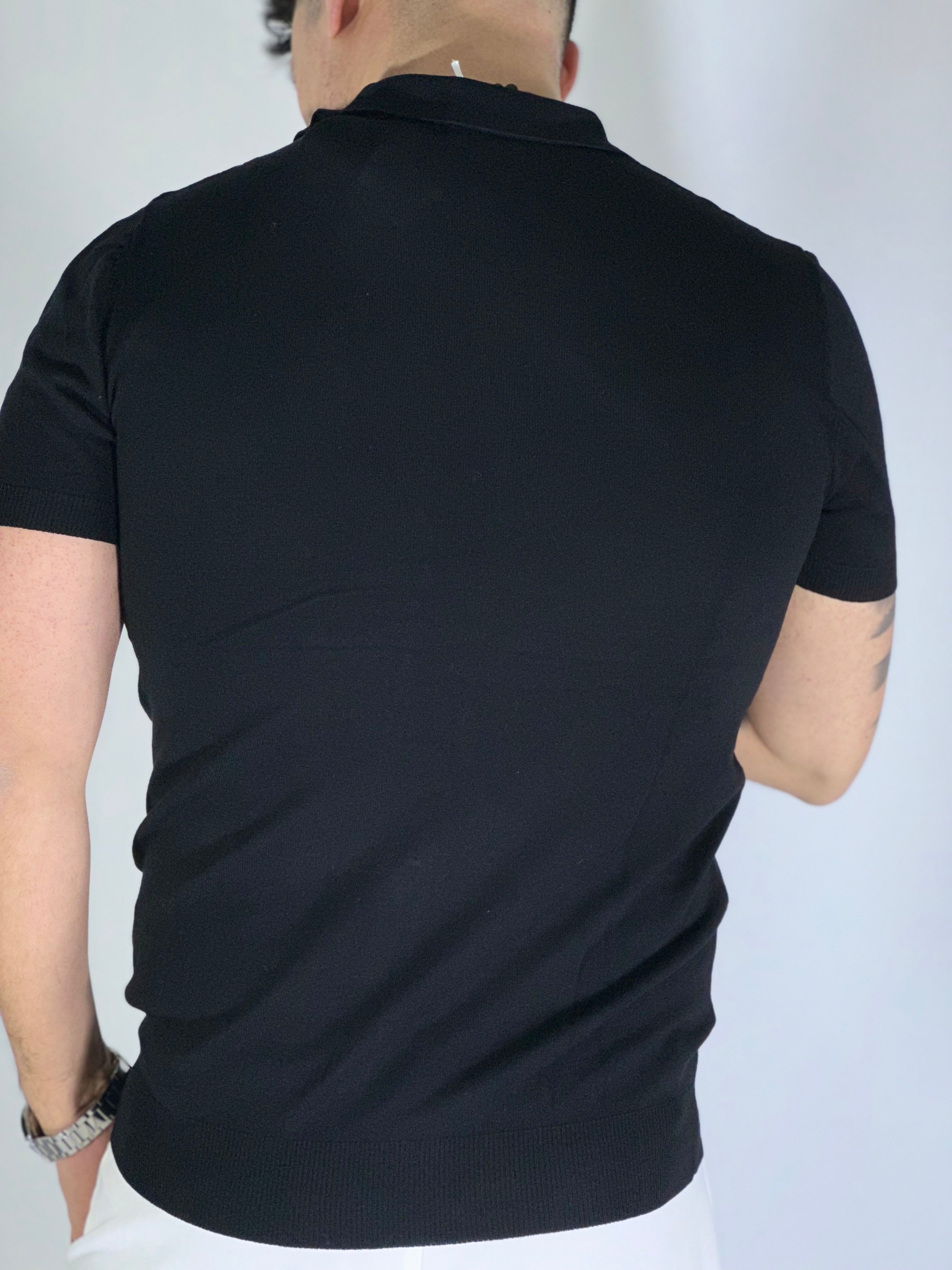 Polo mezza manica nera MT966