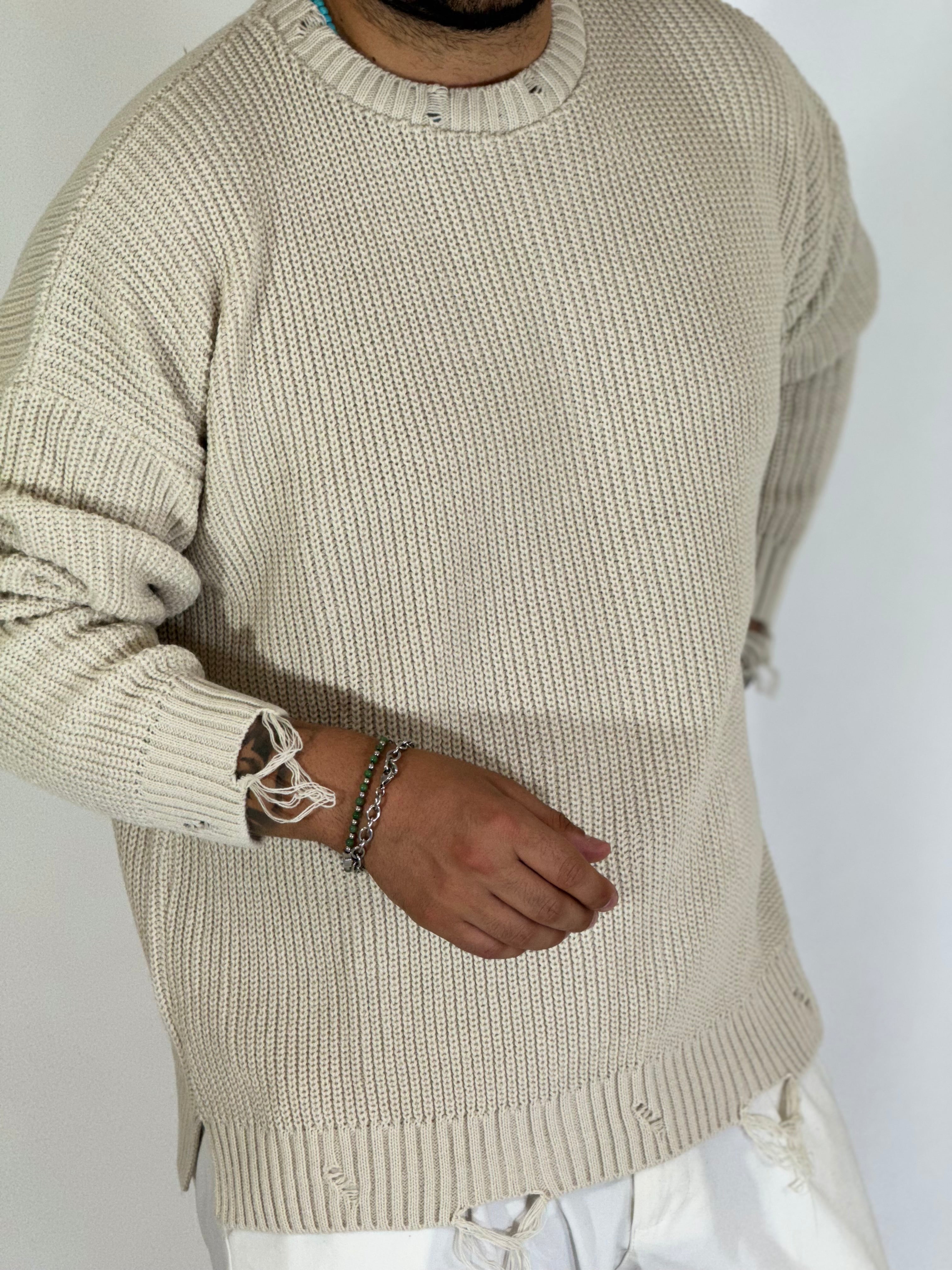 Maglione spalla scesa sabbia CAPORETTO
