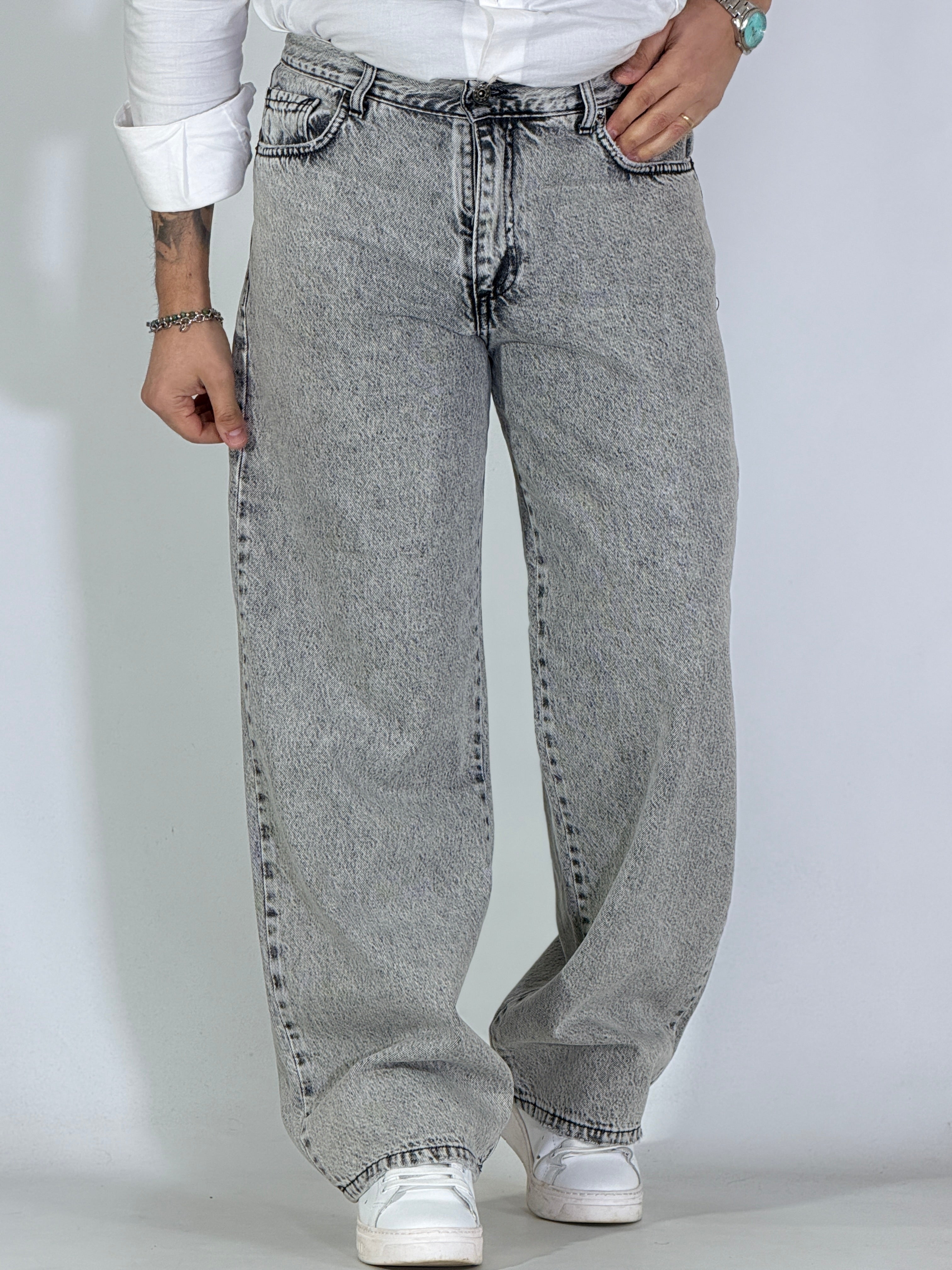 Jeans baggy cenere scuro BERNA