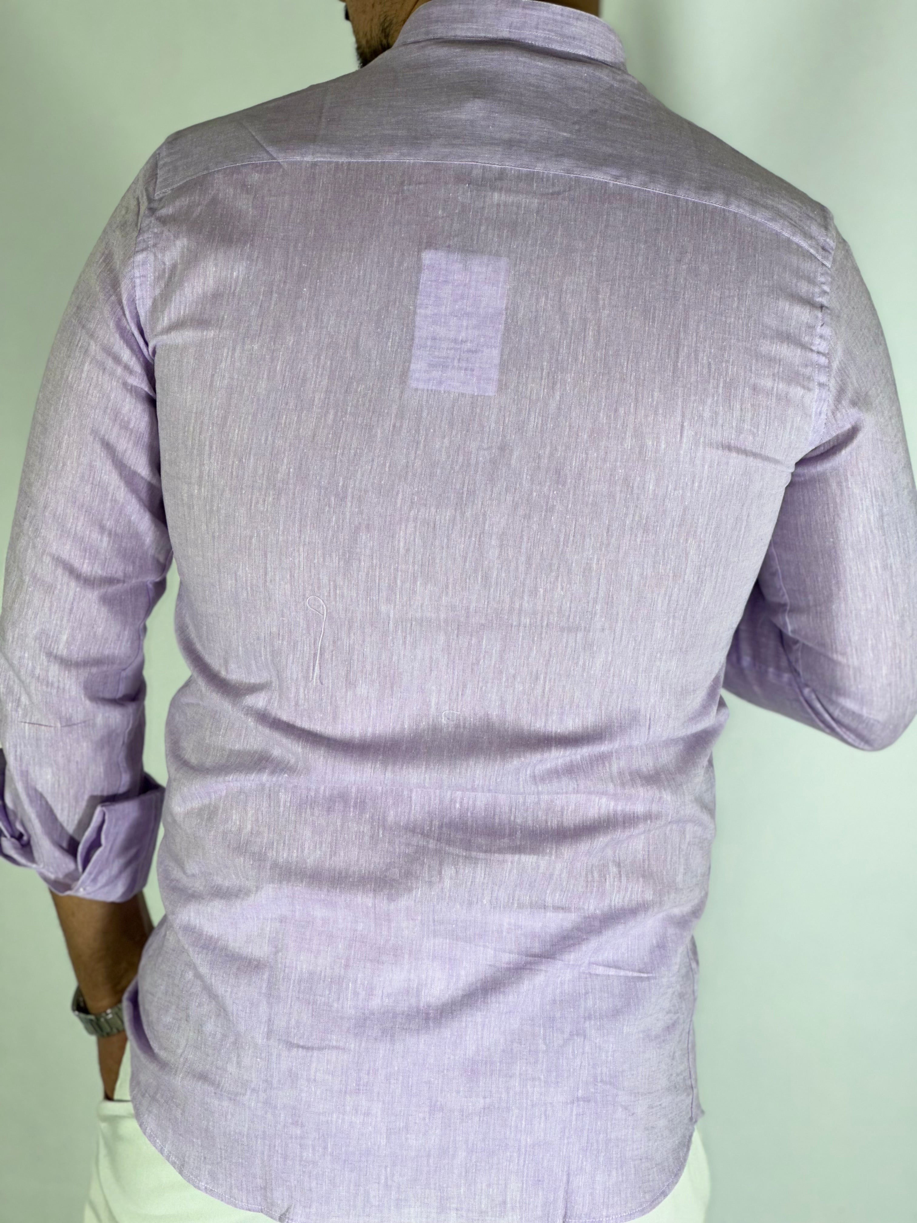 Camicia migliaccio coreana lino LILLA