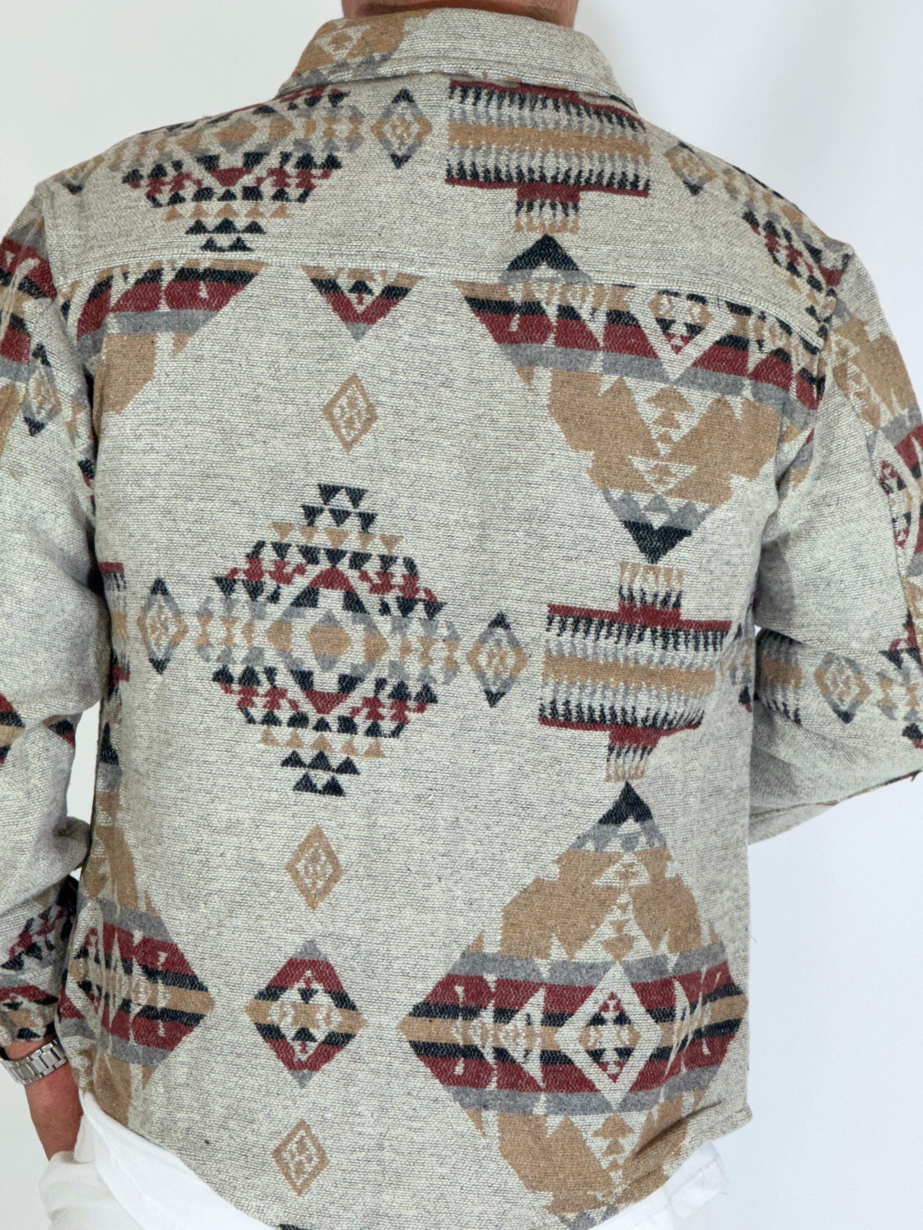 Giacca in pile azteca camel GA7713