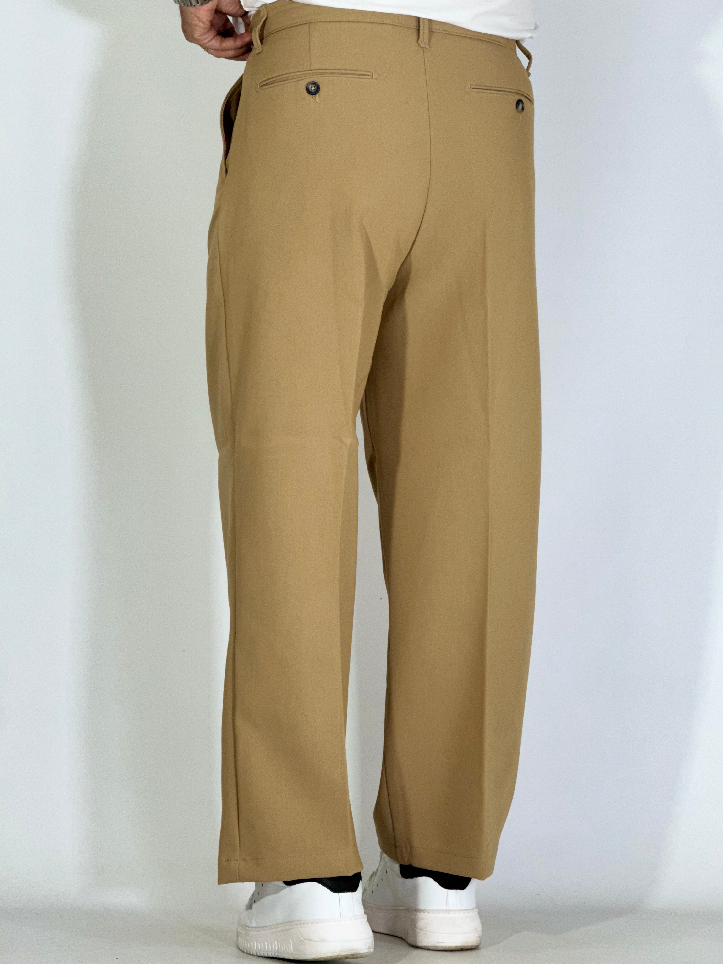 Pantalone vita alta beige KLAUS