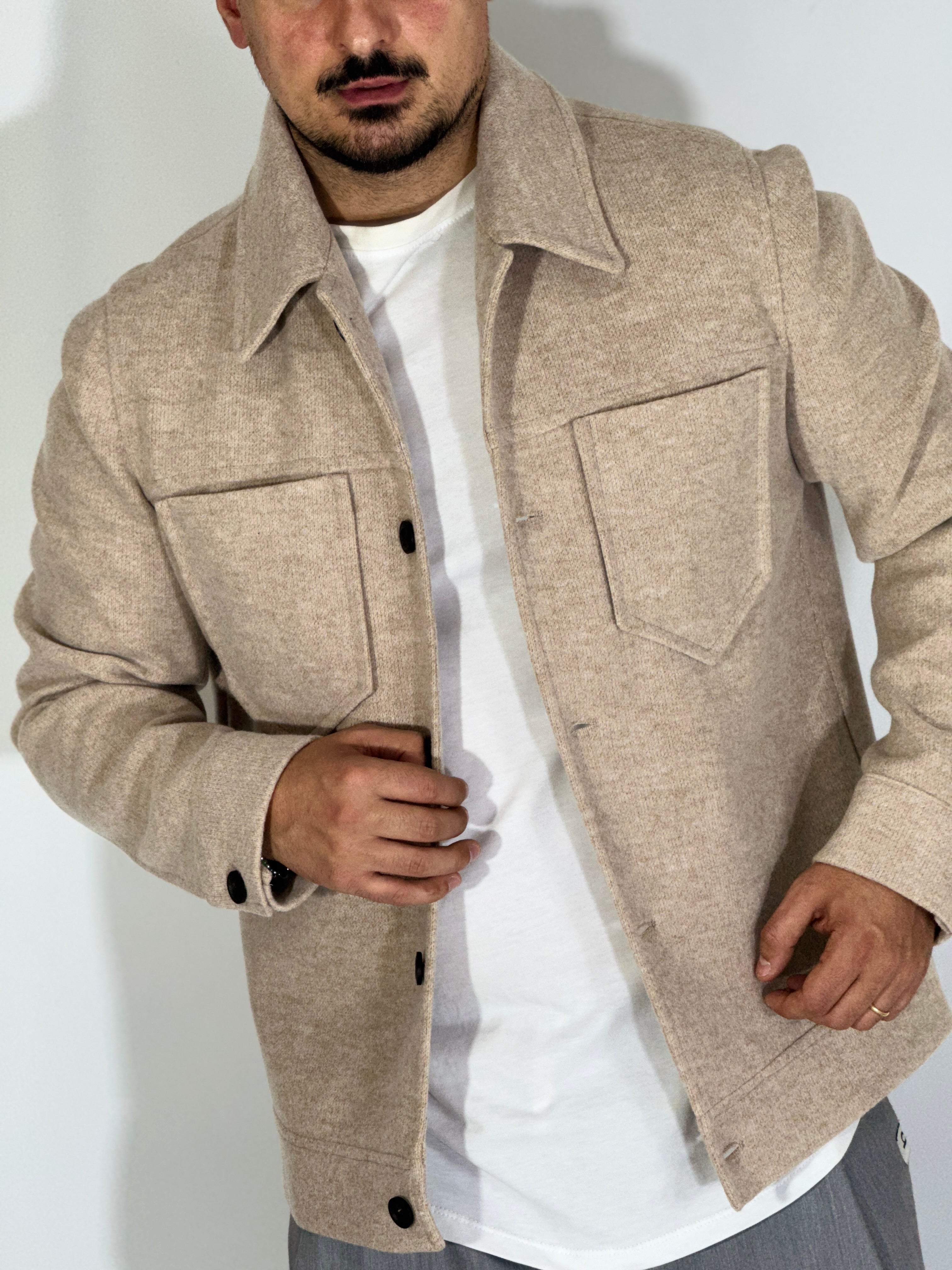 Giacca in panno Marco Nils beige GEVA