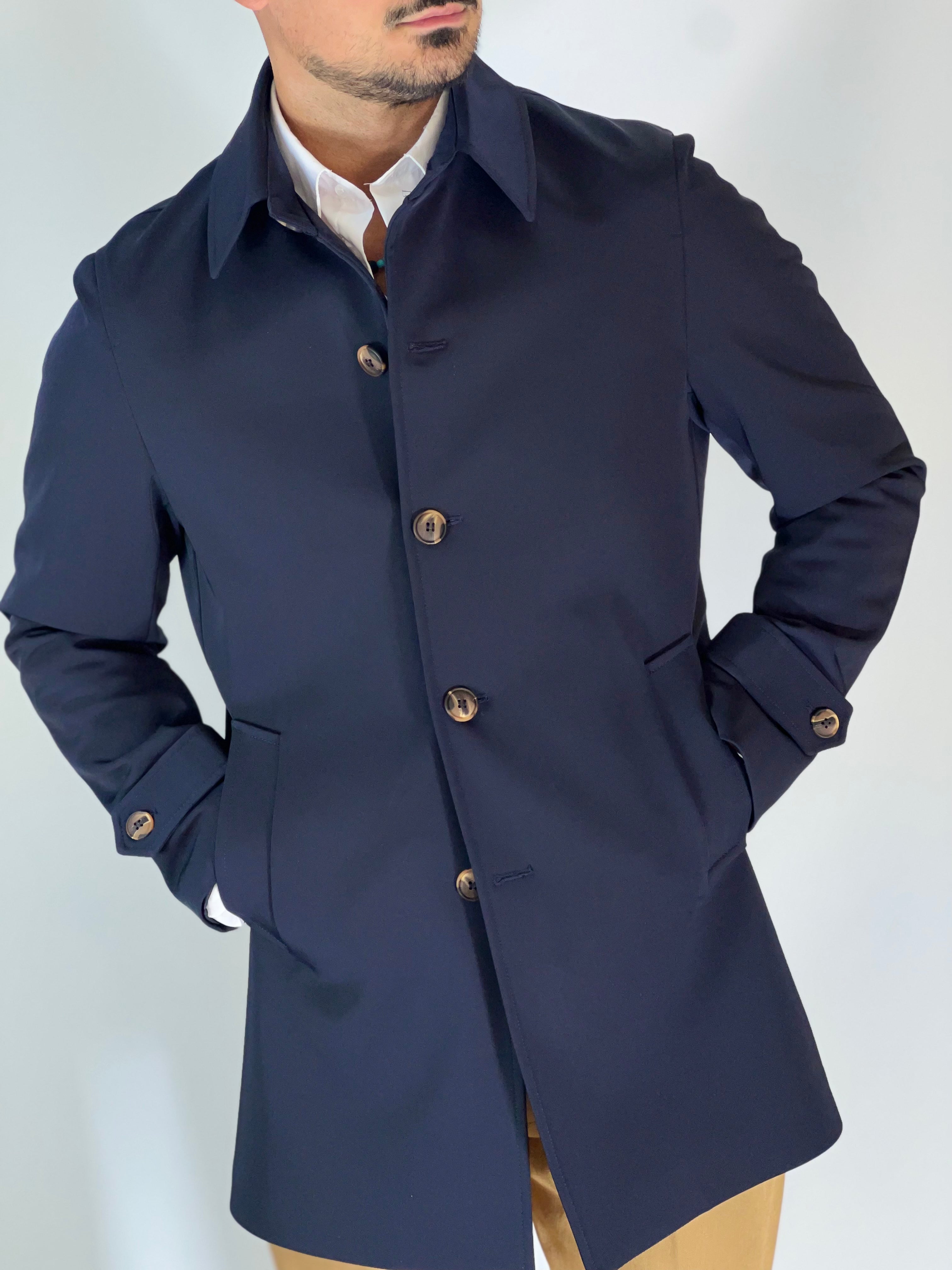 Trench elegant imbottito blu CAP SLOU