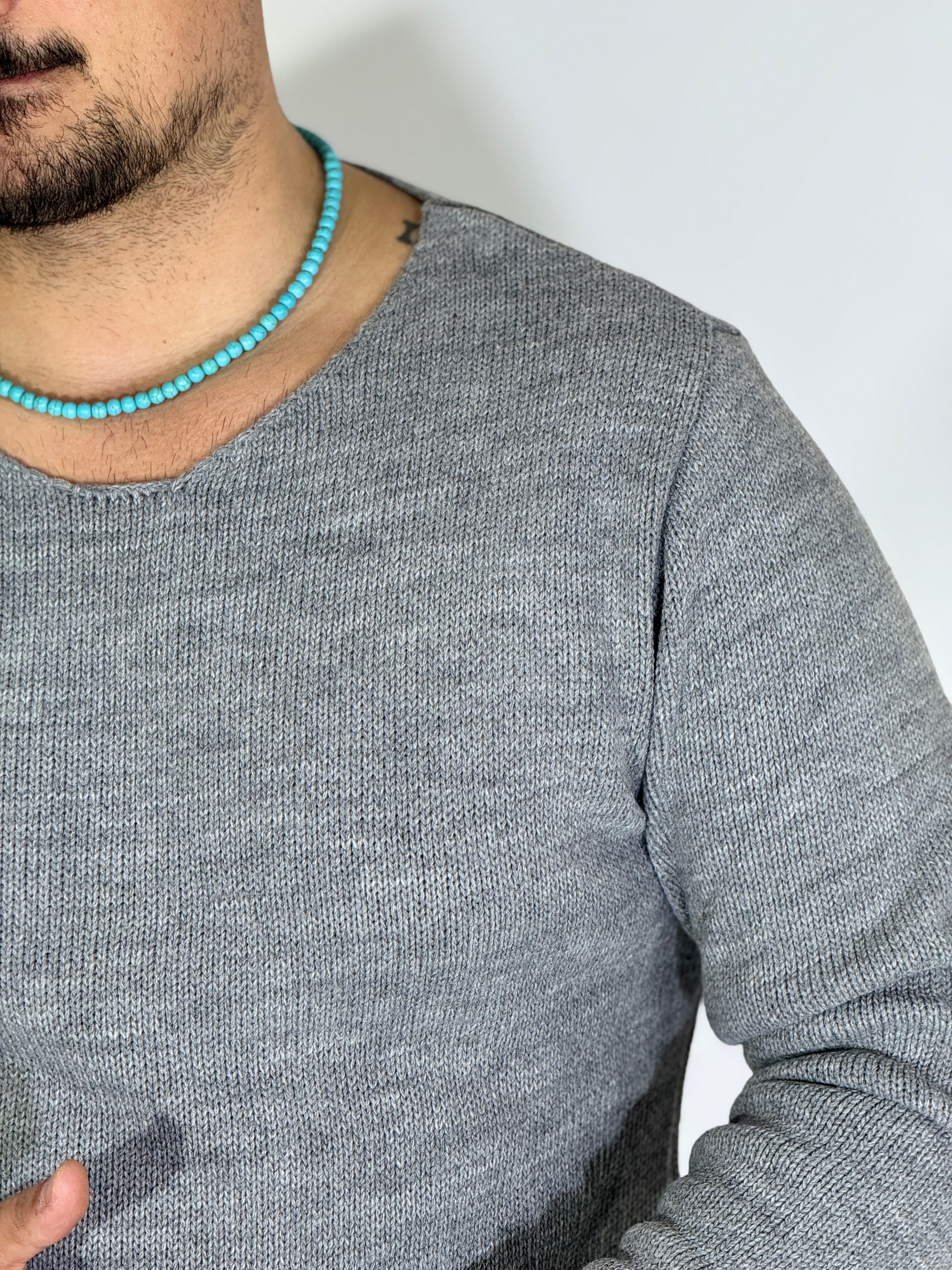 Maglia scollata grigio chiaro YOKOHAMA