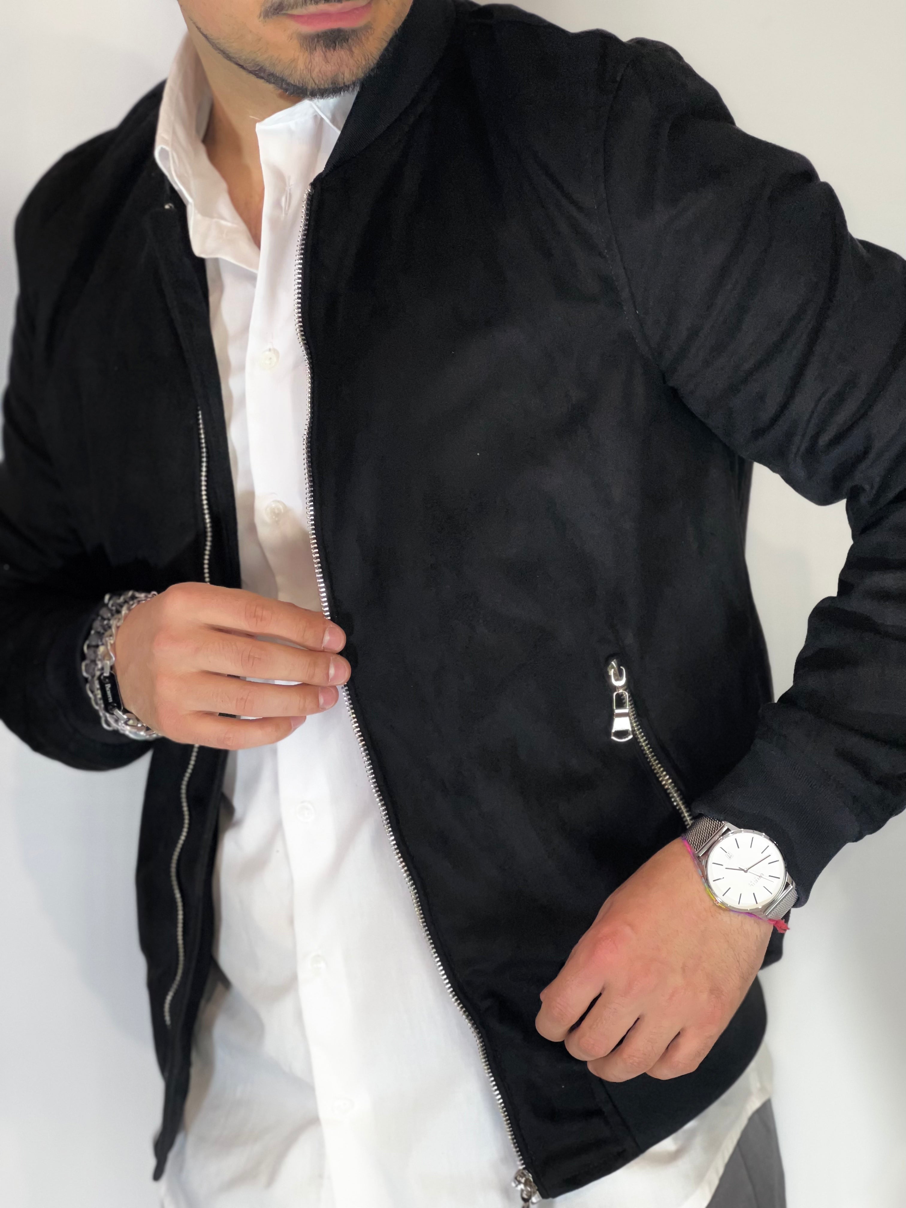 Giubbino eco-camoscio nero ZMG8153