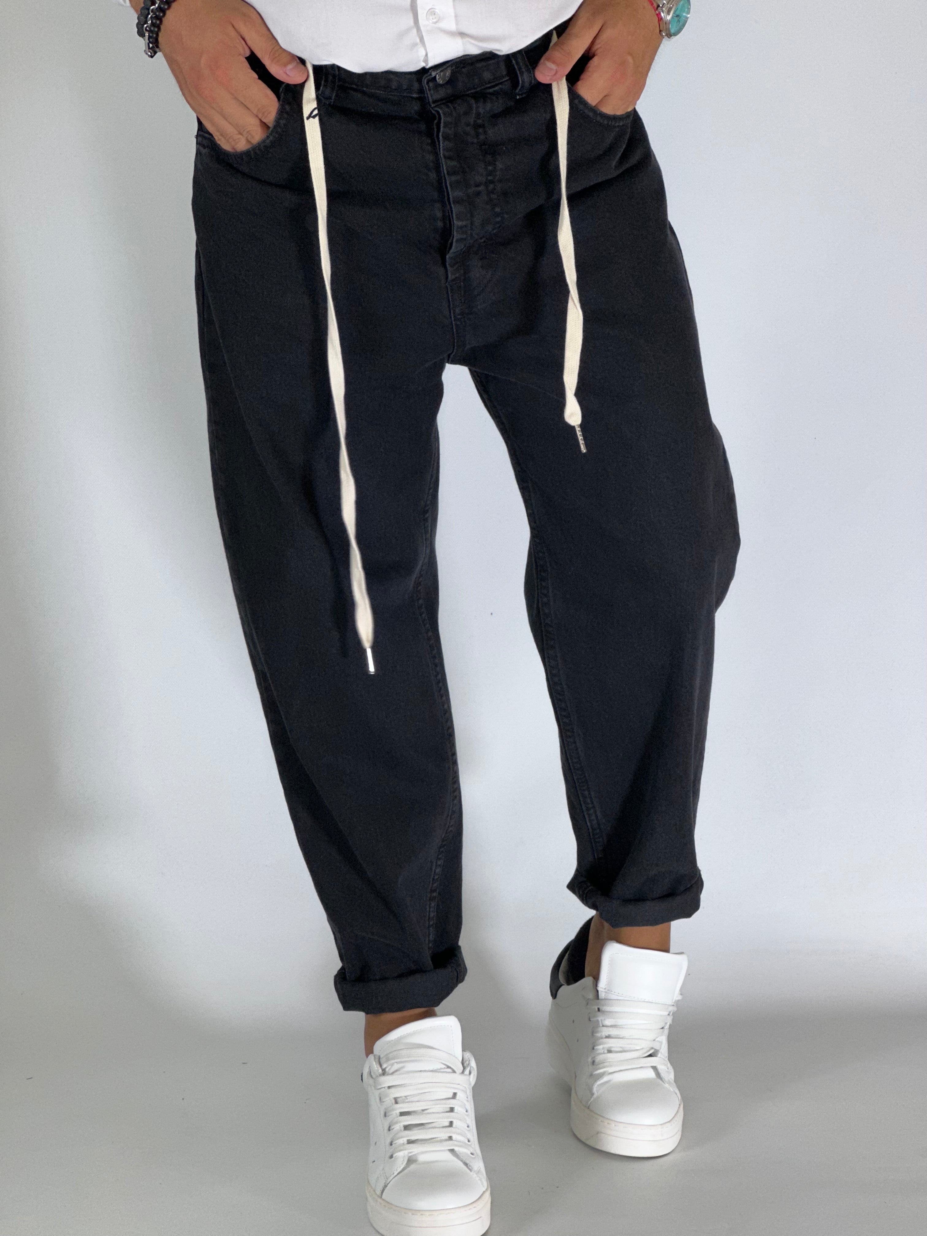 Jeans loose fit CARROT nero BLKS2014