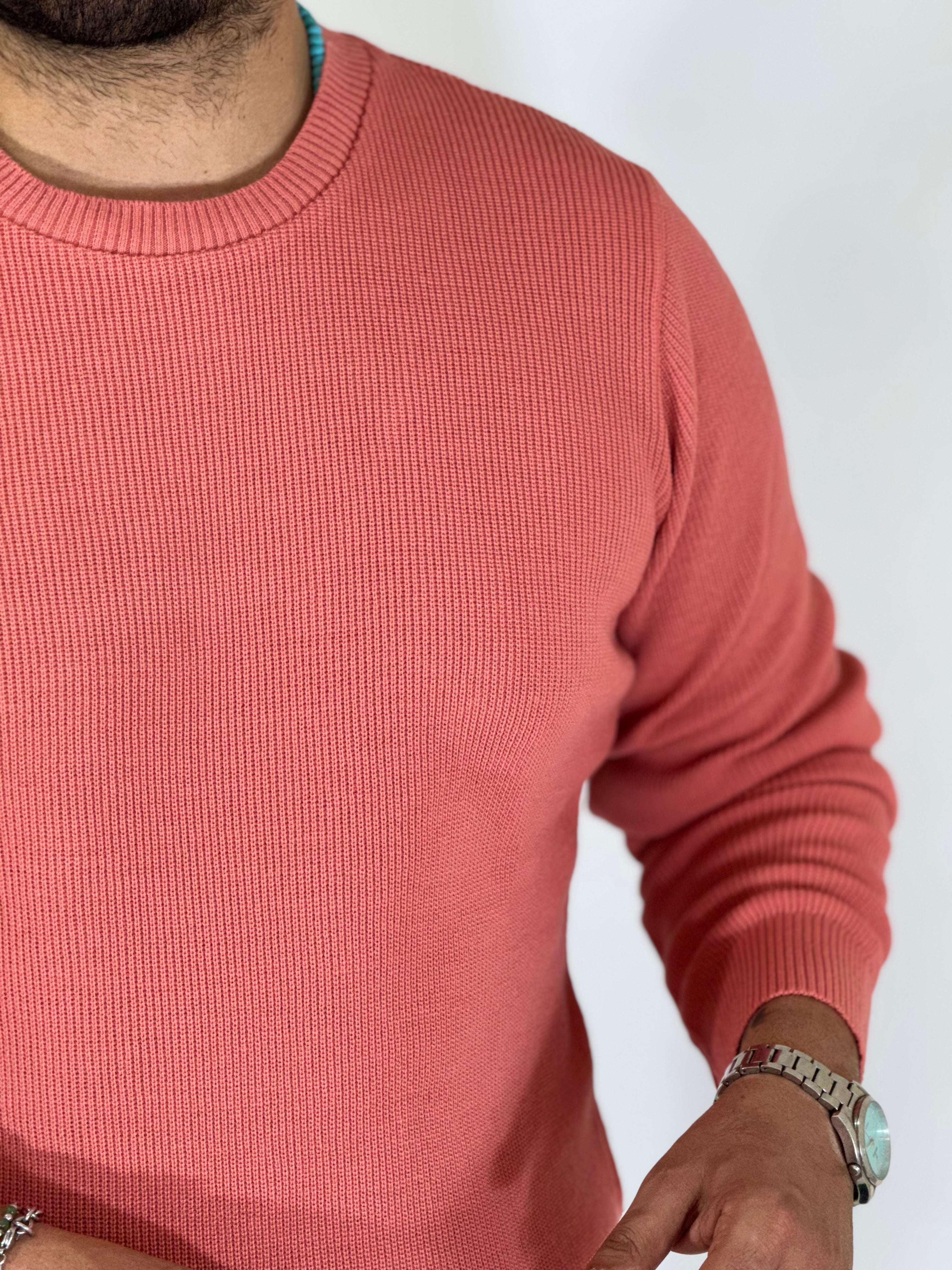 Maglia girocollo corallo MF13670