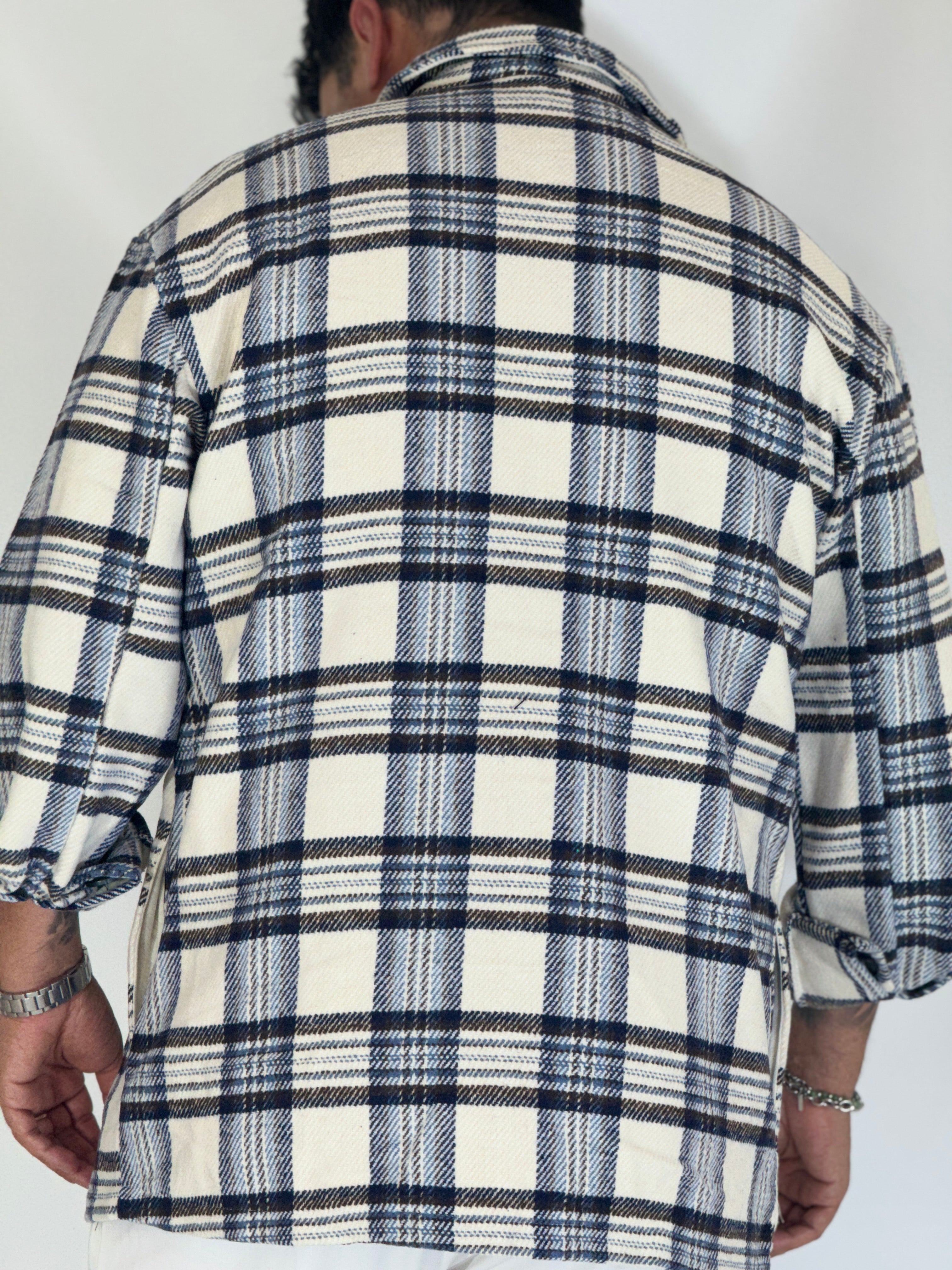 Camicione quadri white over in flanella S52038