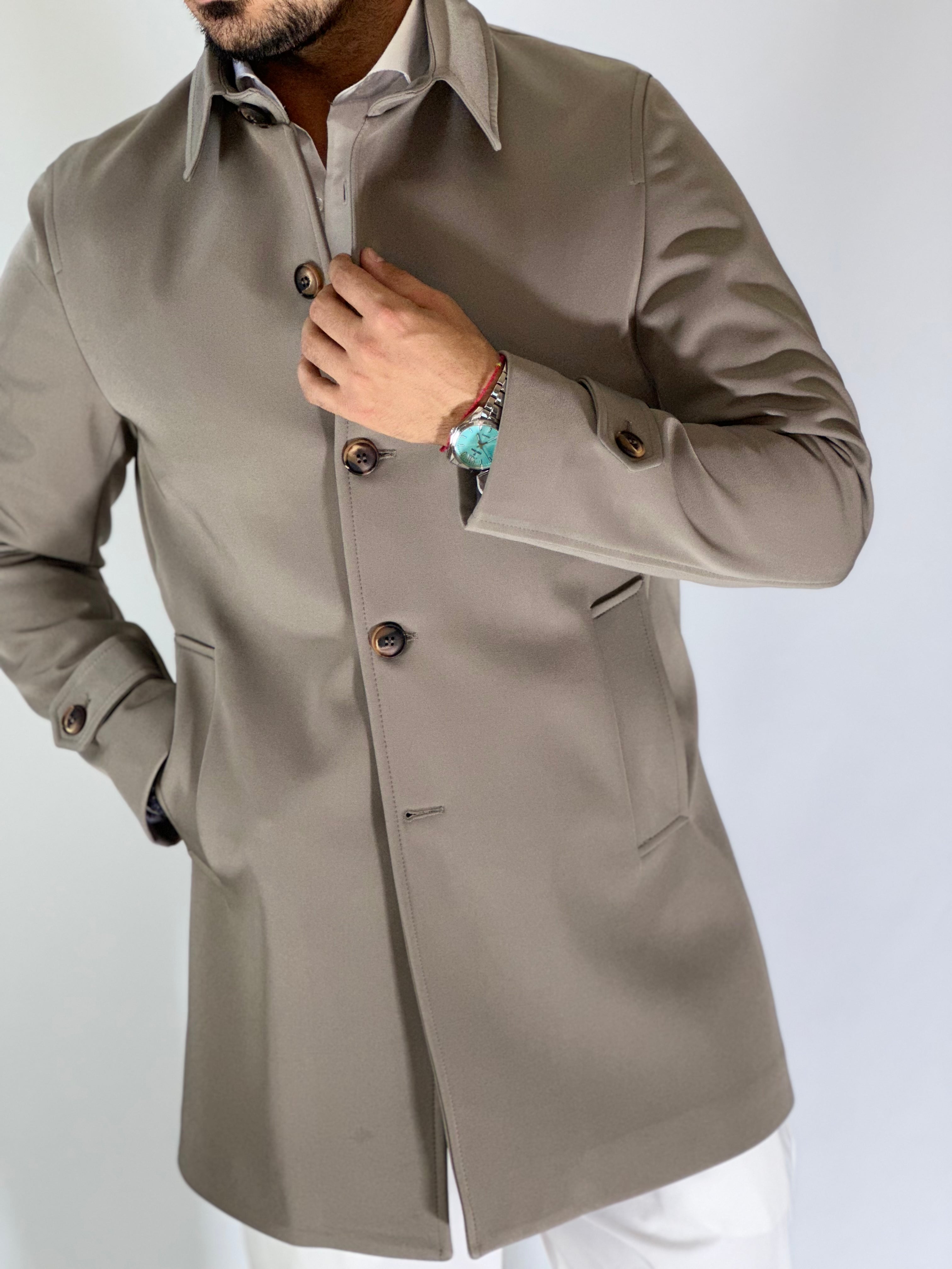 Trench elegant imbottito grigio CAP SLOU