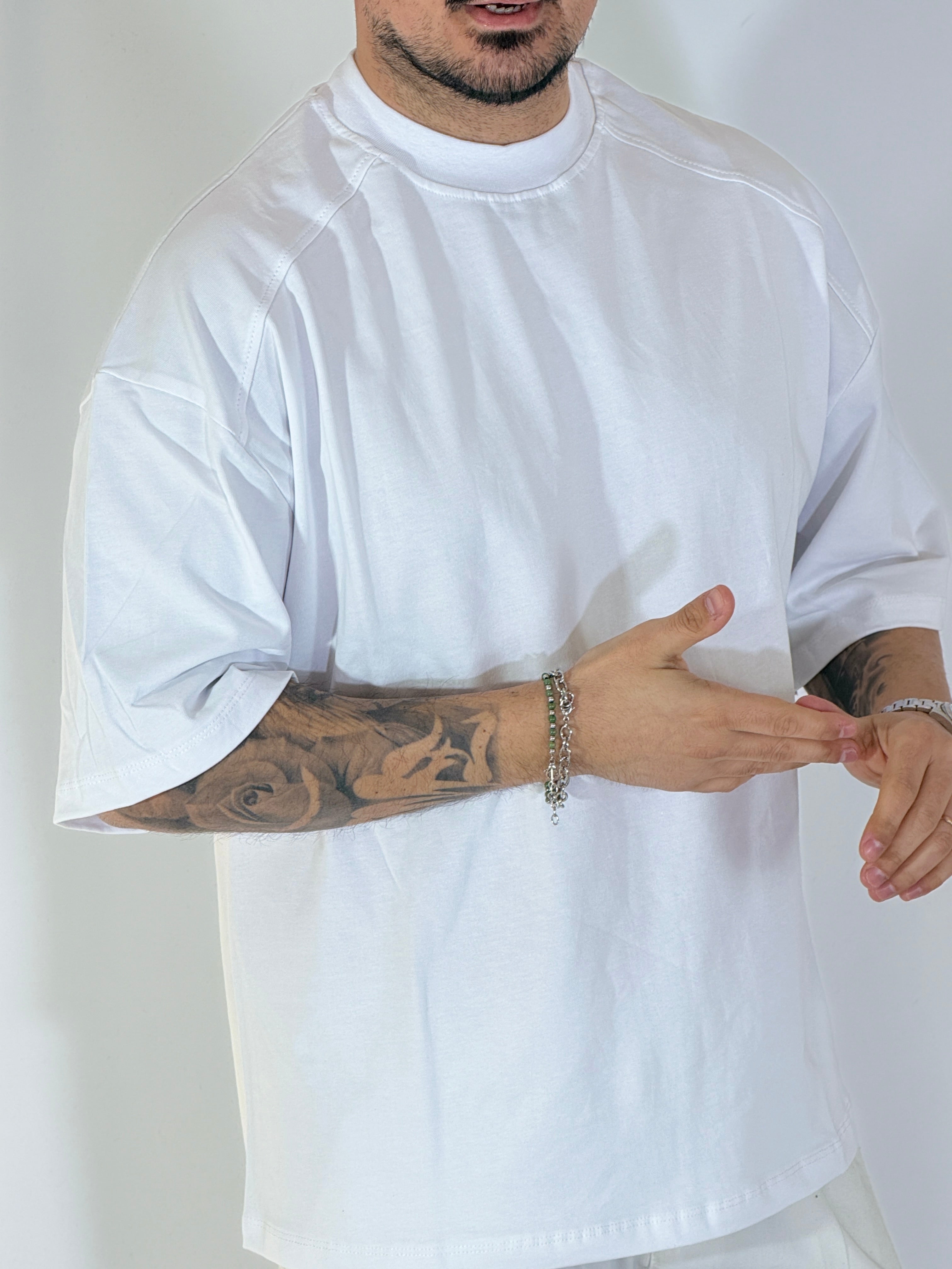 T-shirt over tre quarti bianca 6003PE