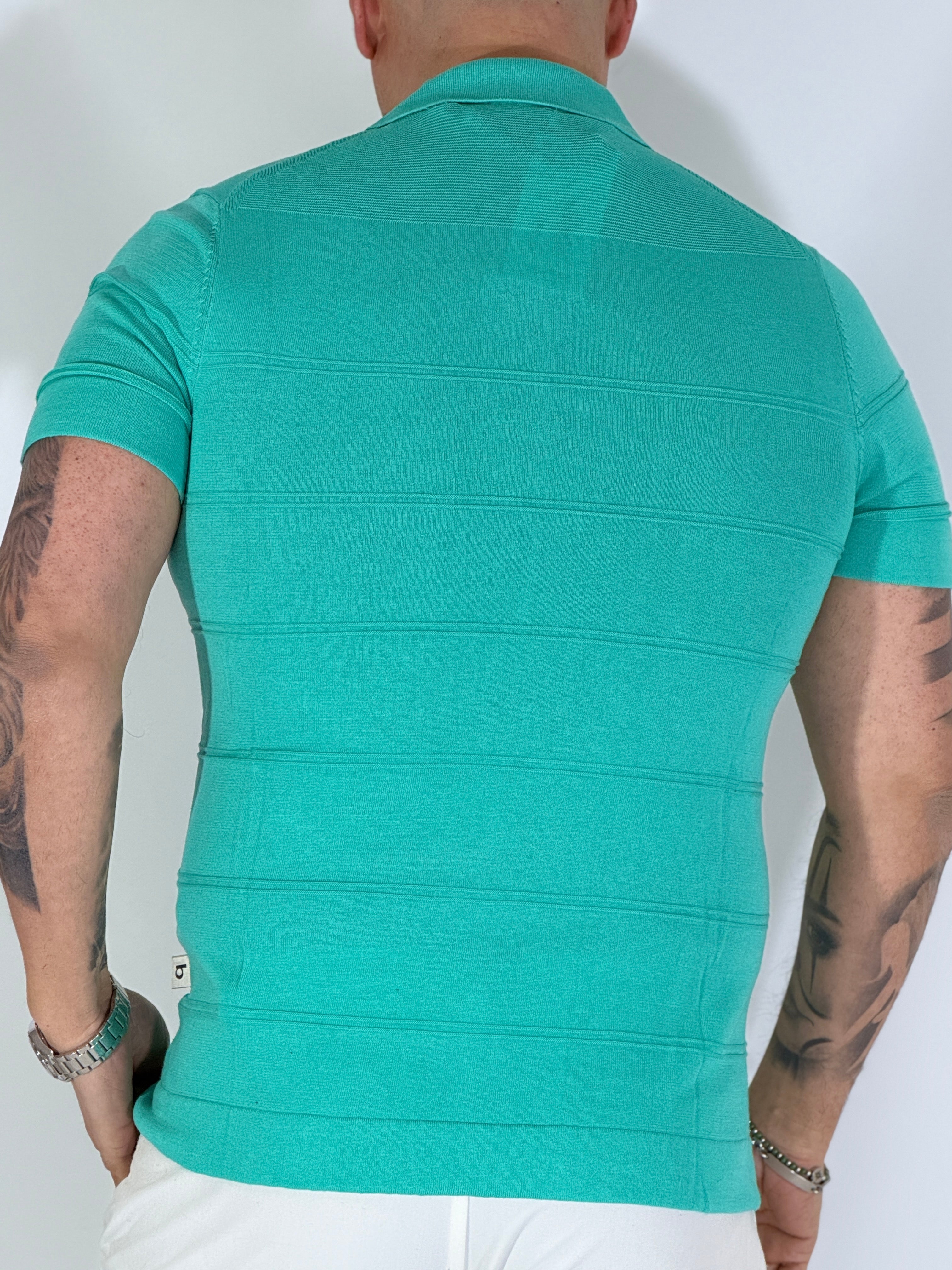 Polo fantasia verde acqua M04B