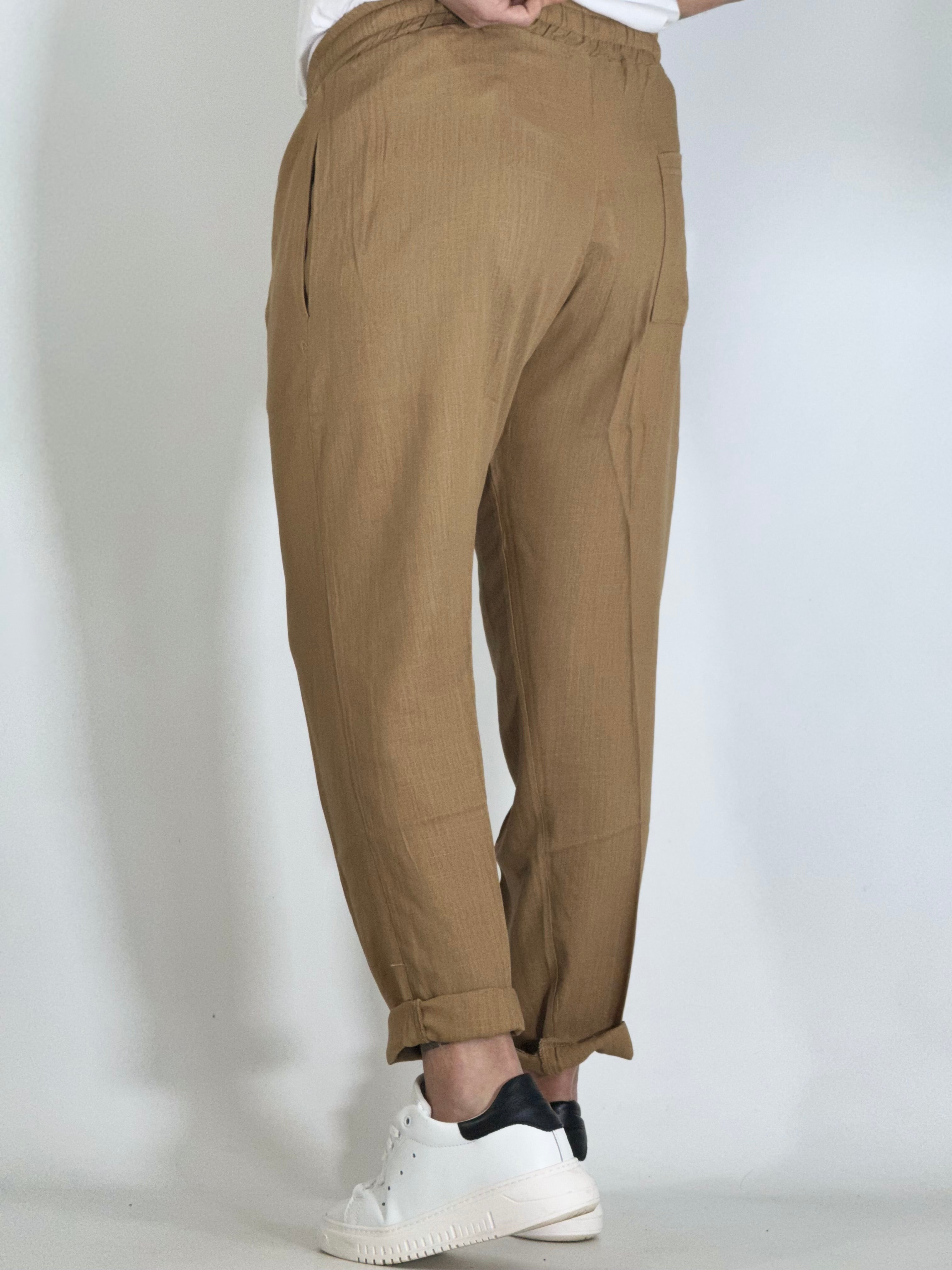 Pantalaccio lino fango CS0040