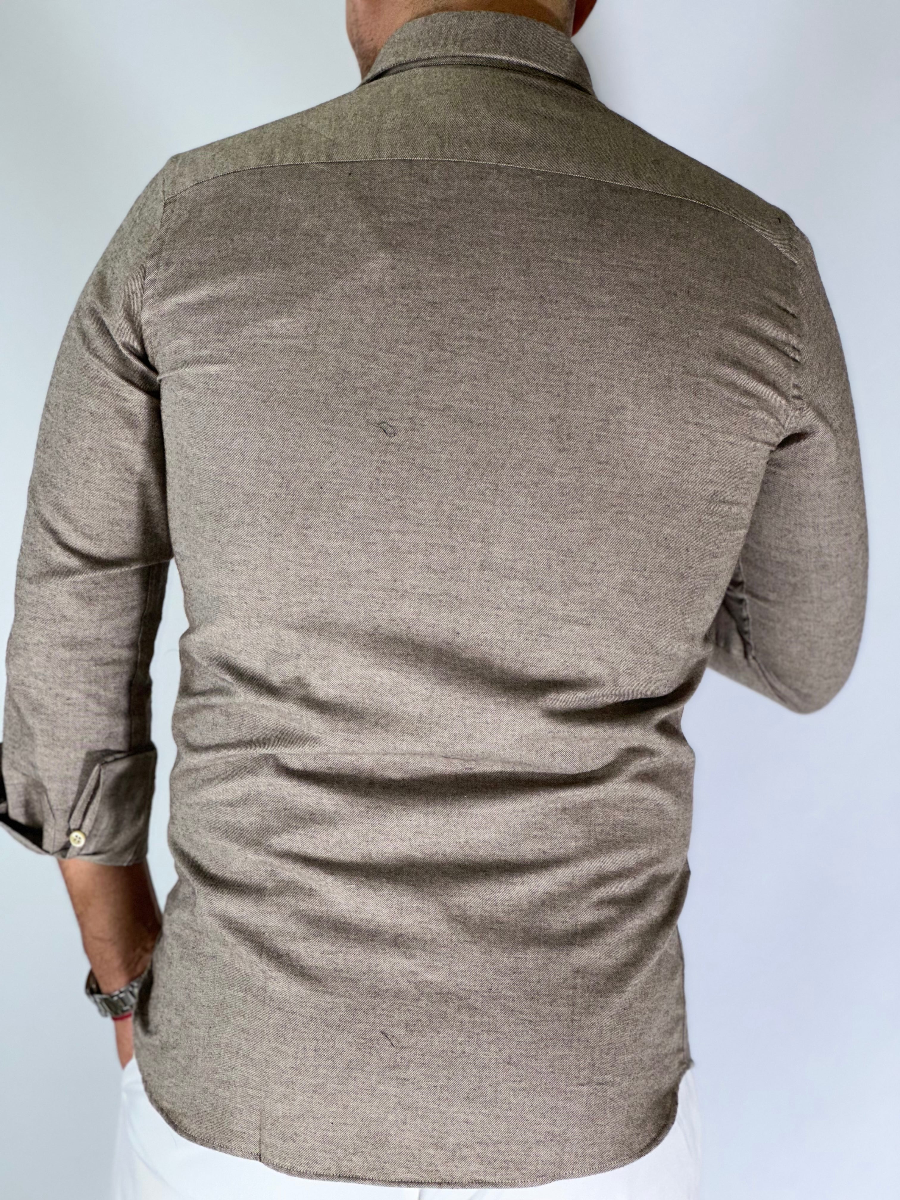 Camicia flanella tortora MIGLIACCIO