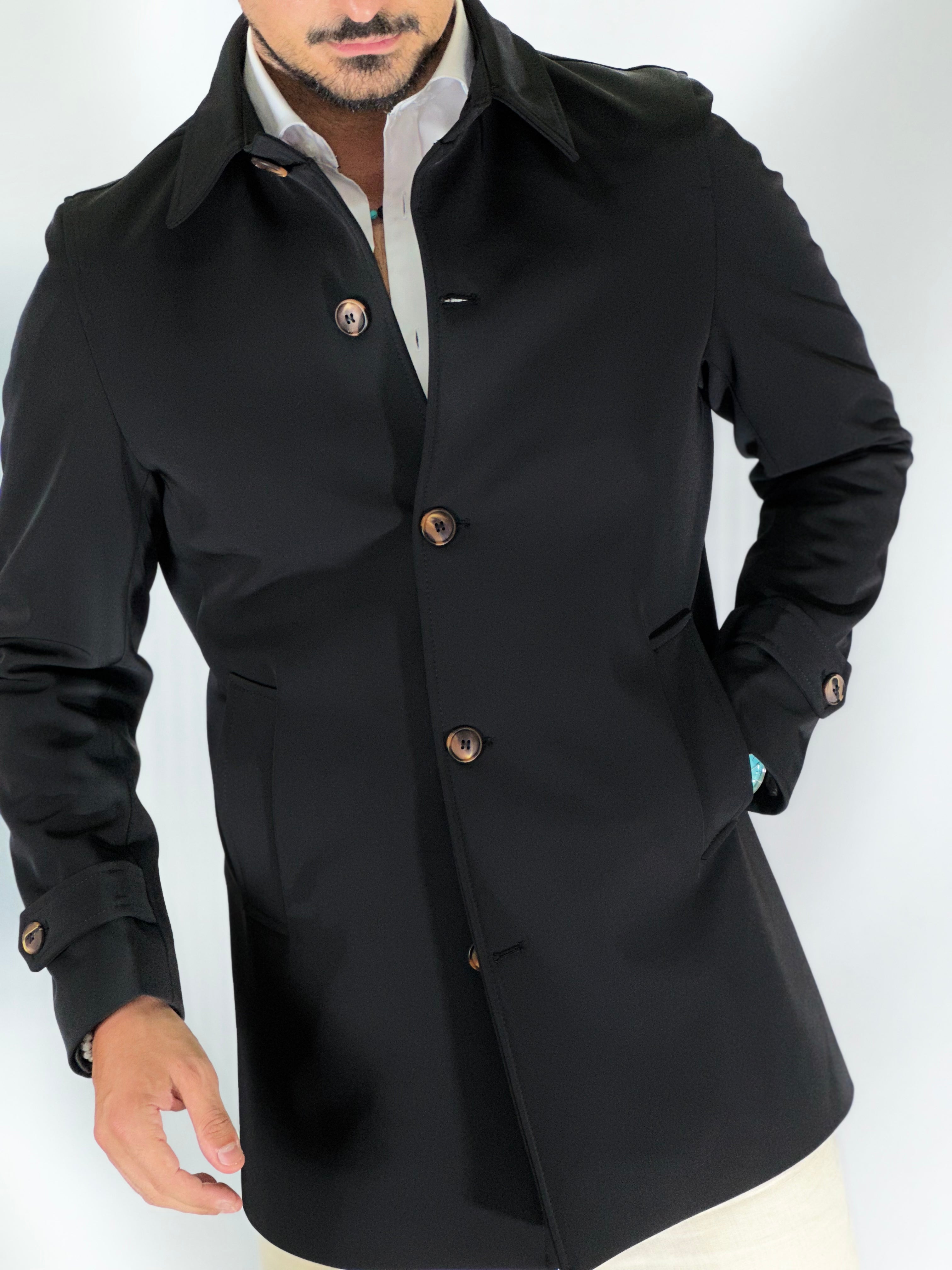 Trench elegant imbottito nero CAP SLOU