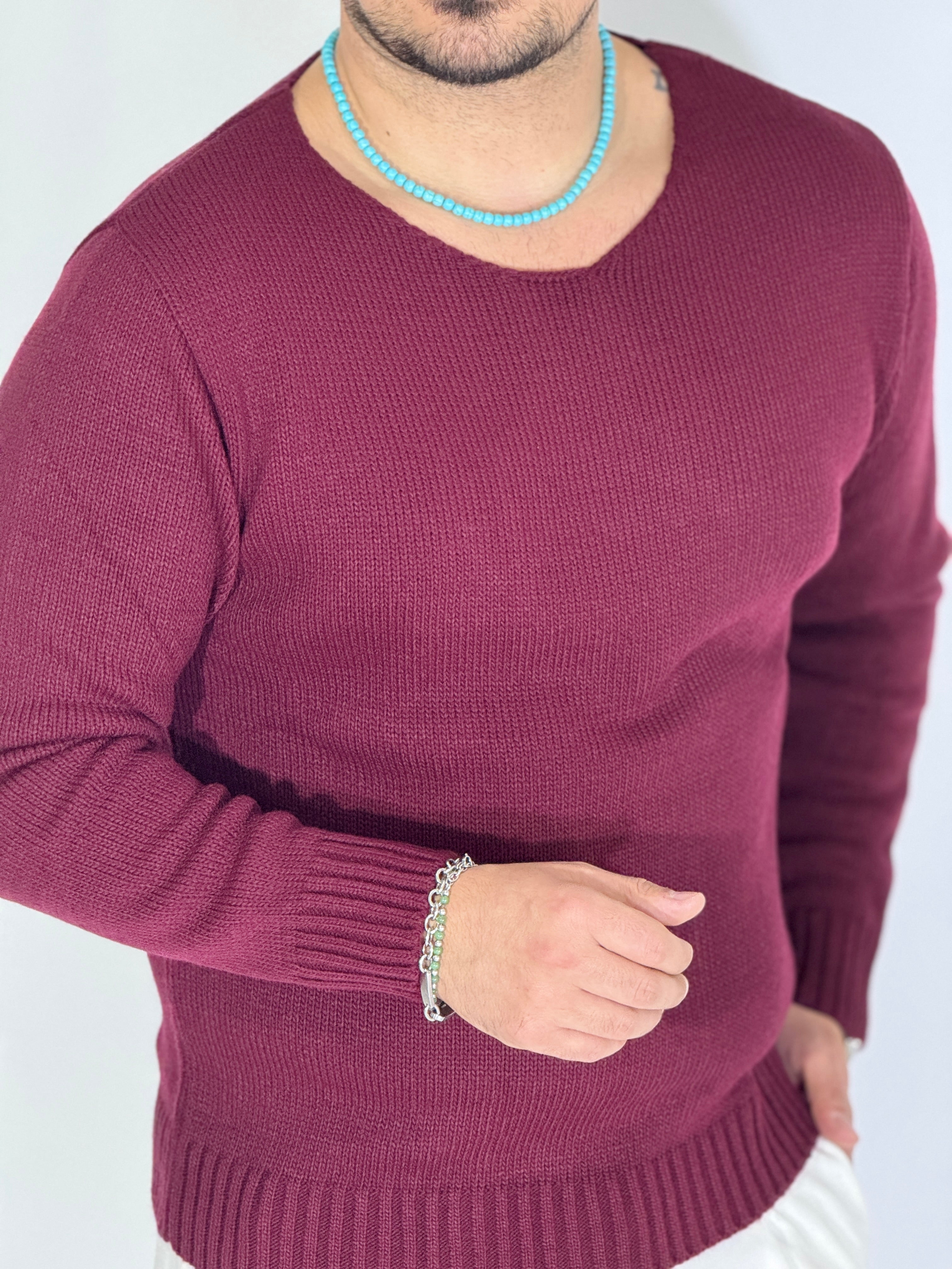 Maglia scollata bordeaux YOKOHAMA