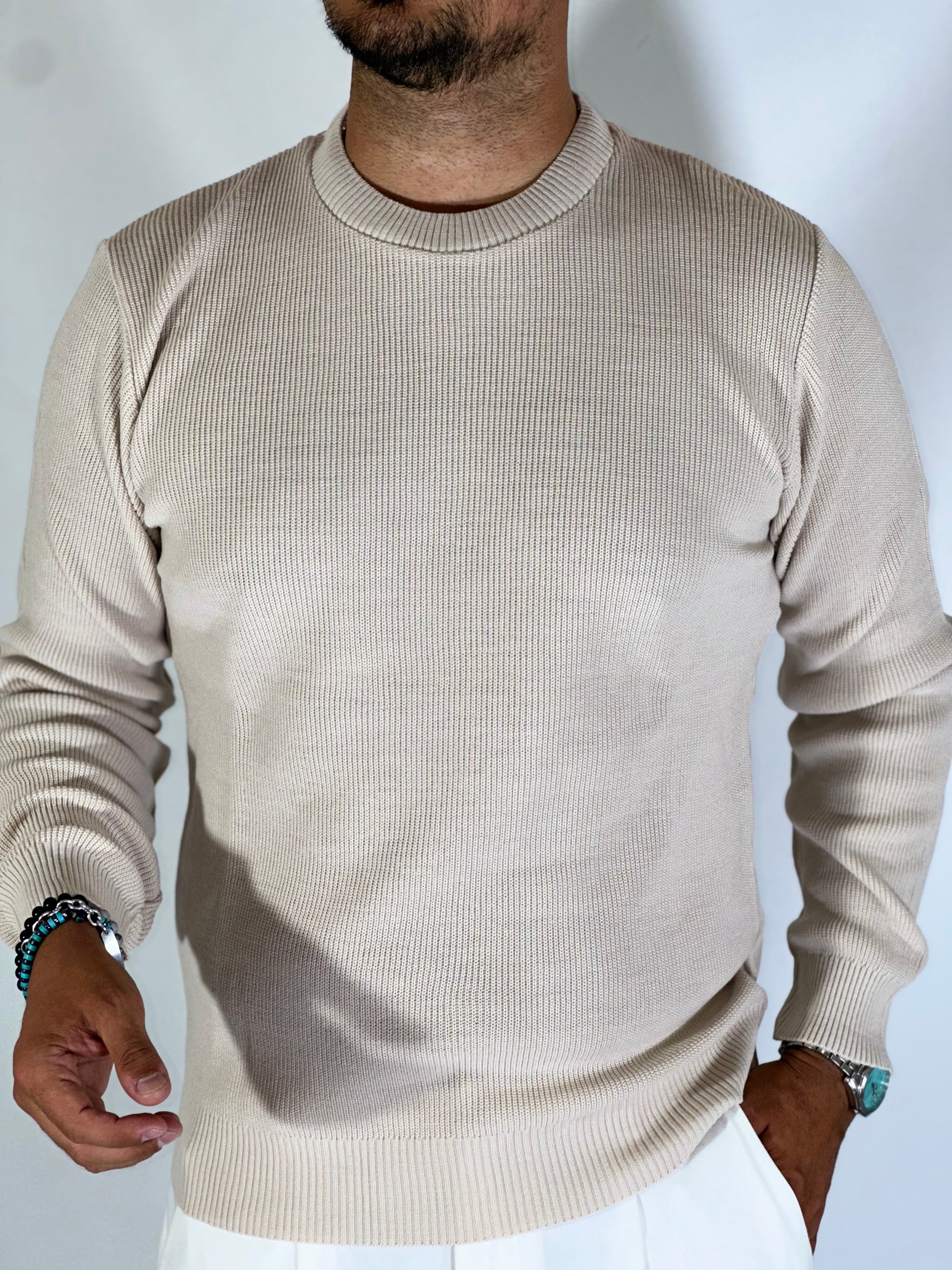 Maglia girocollo primaverile beige ART MF13671