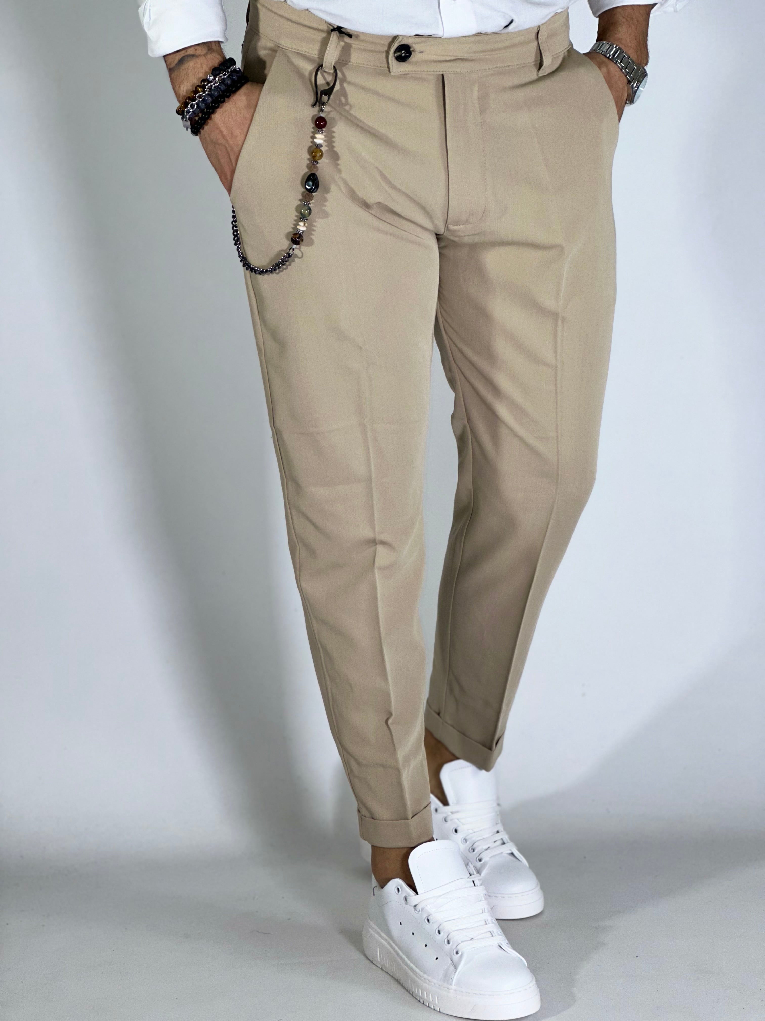 Pantalone elegant beige intermedio AG95