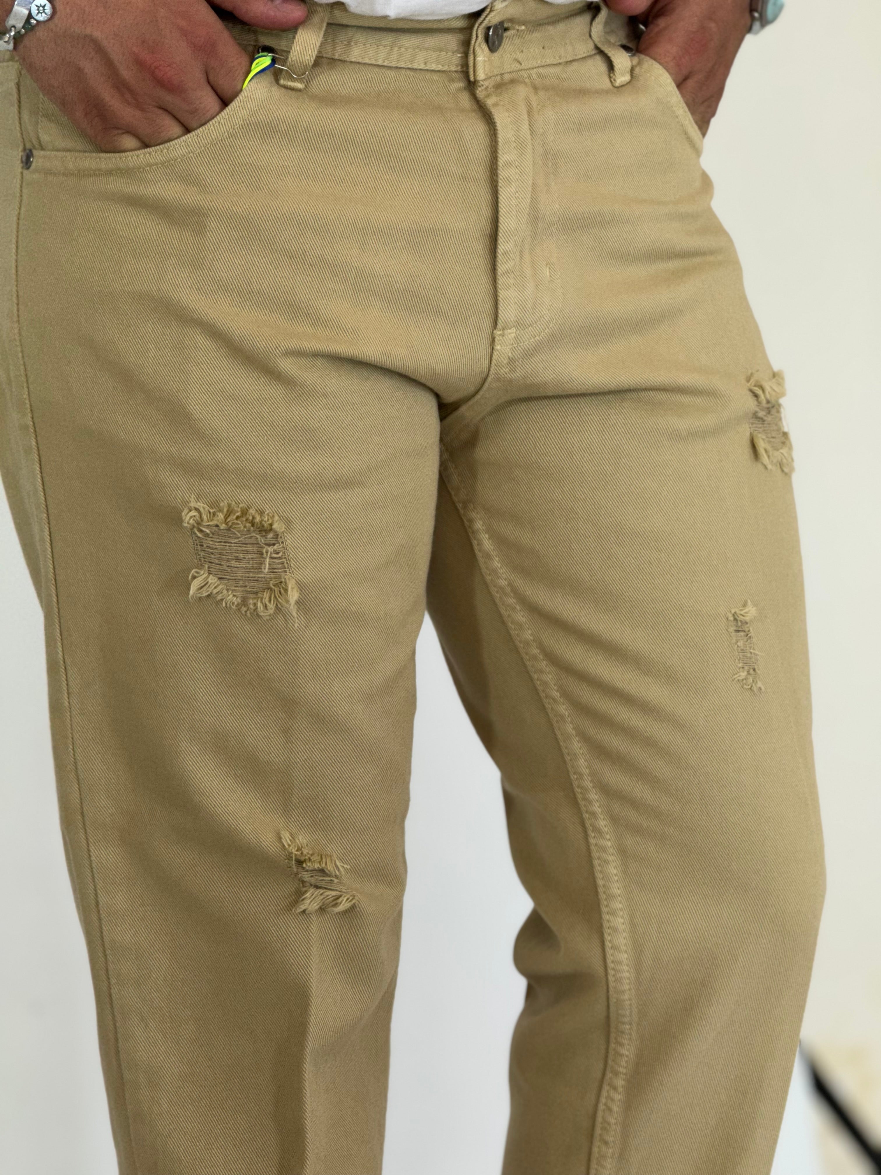 Pantalone loose fit beige 6227