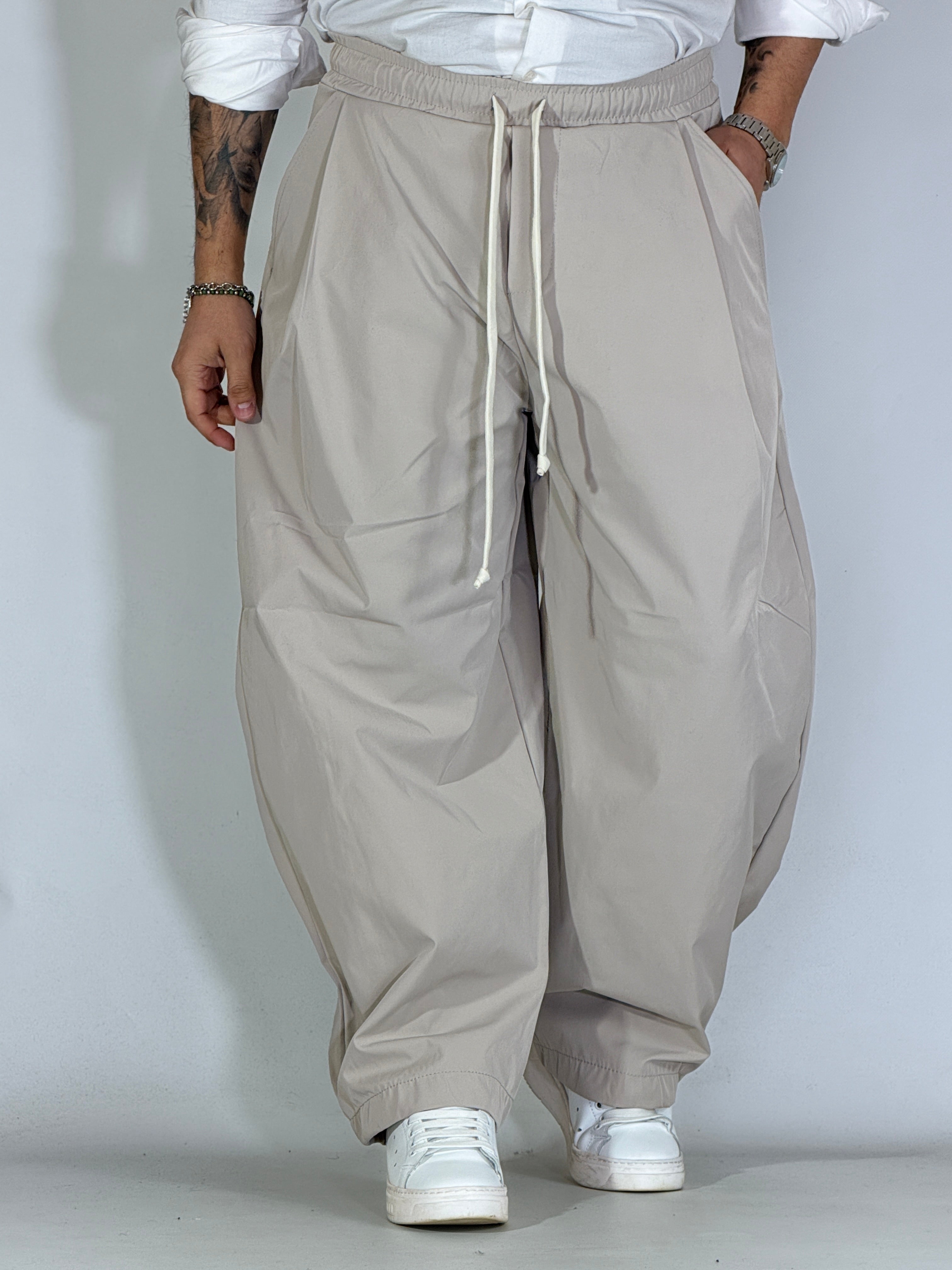 Pantalone extreme palazzo grigio chiaro BE155