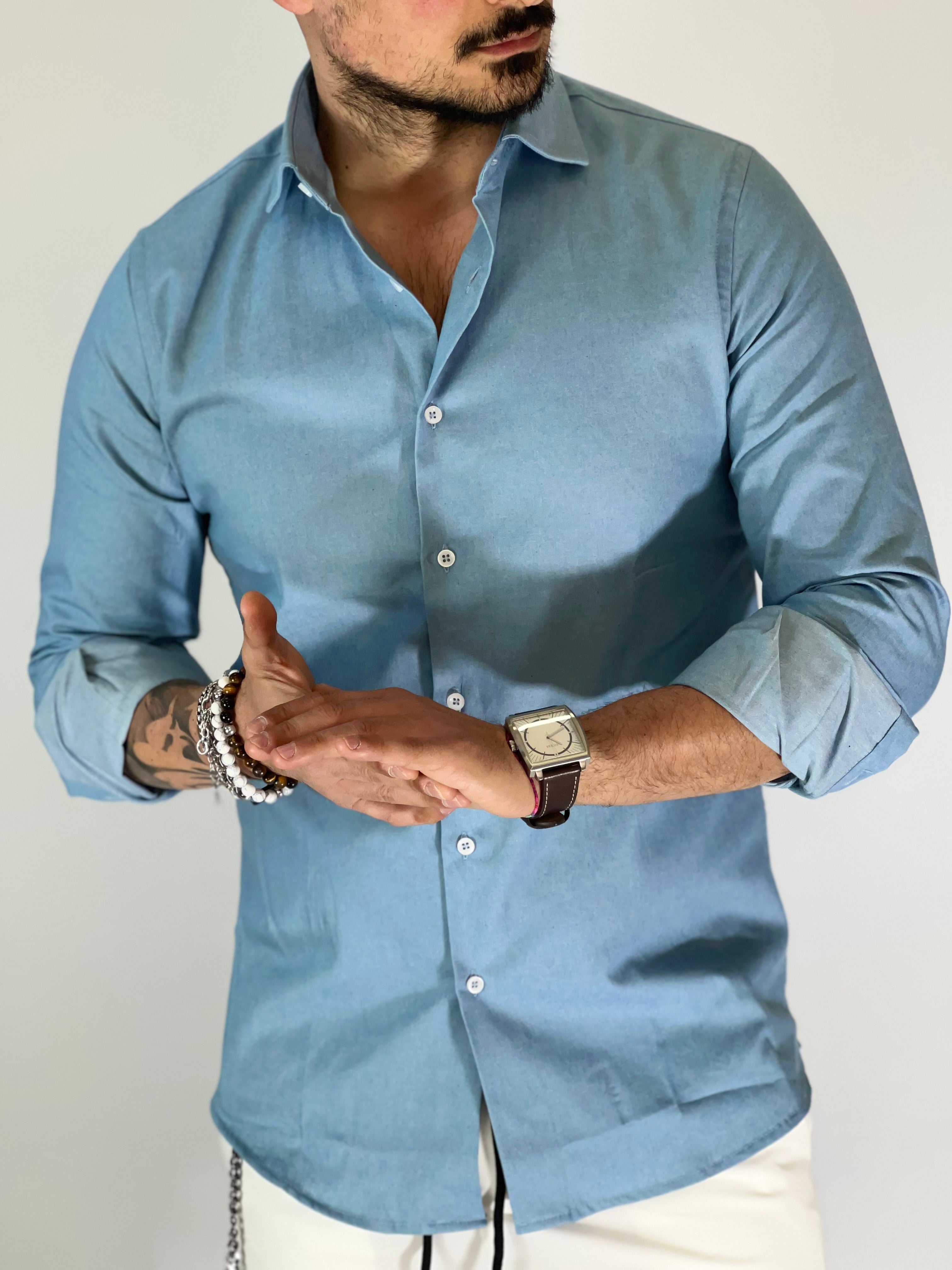 Camicia MIGLIACCIO jeans chiaro