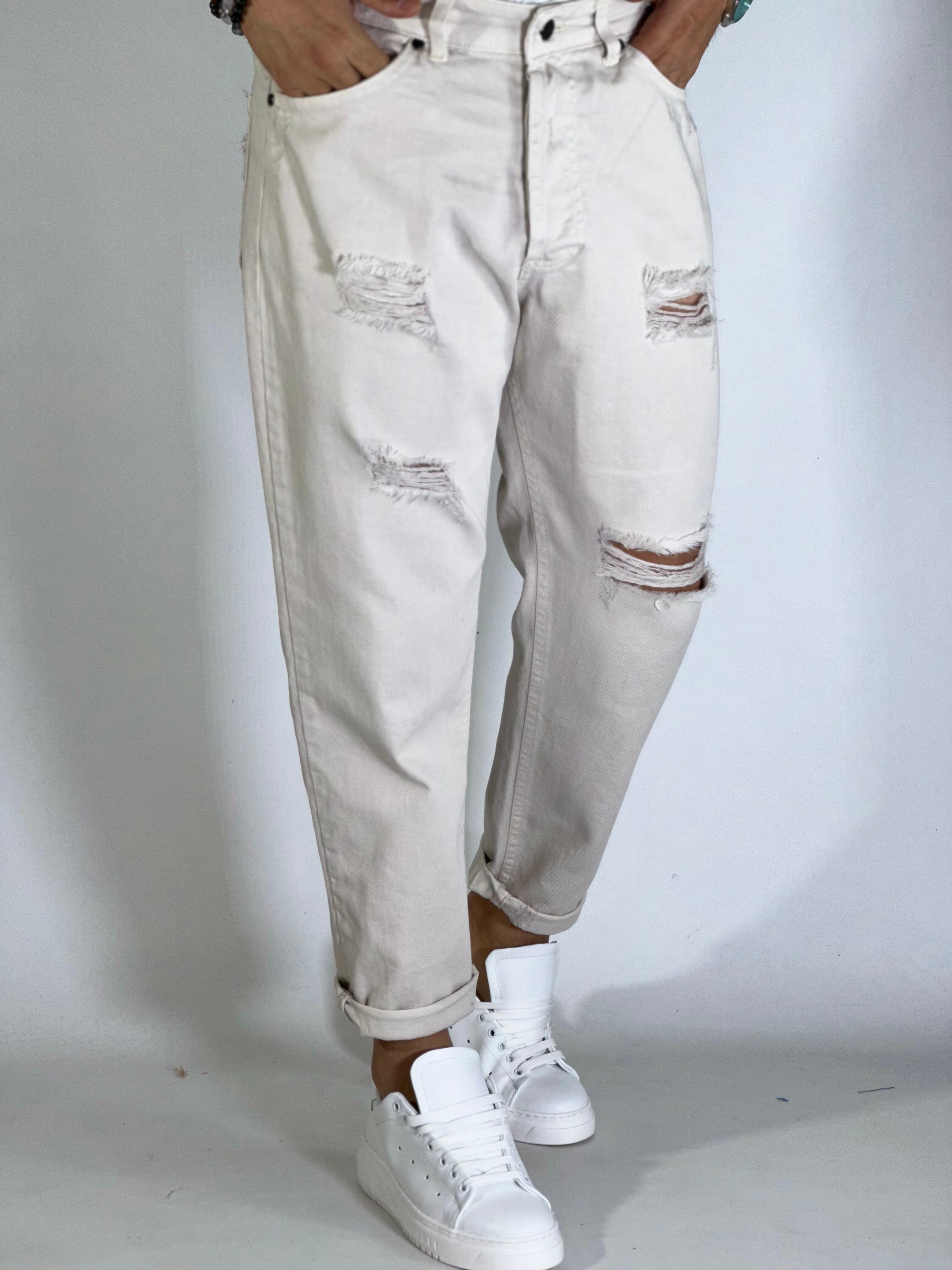 Pantalone loose fit beige chiaro GV81