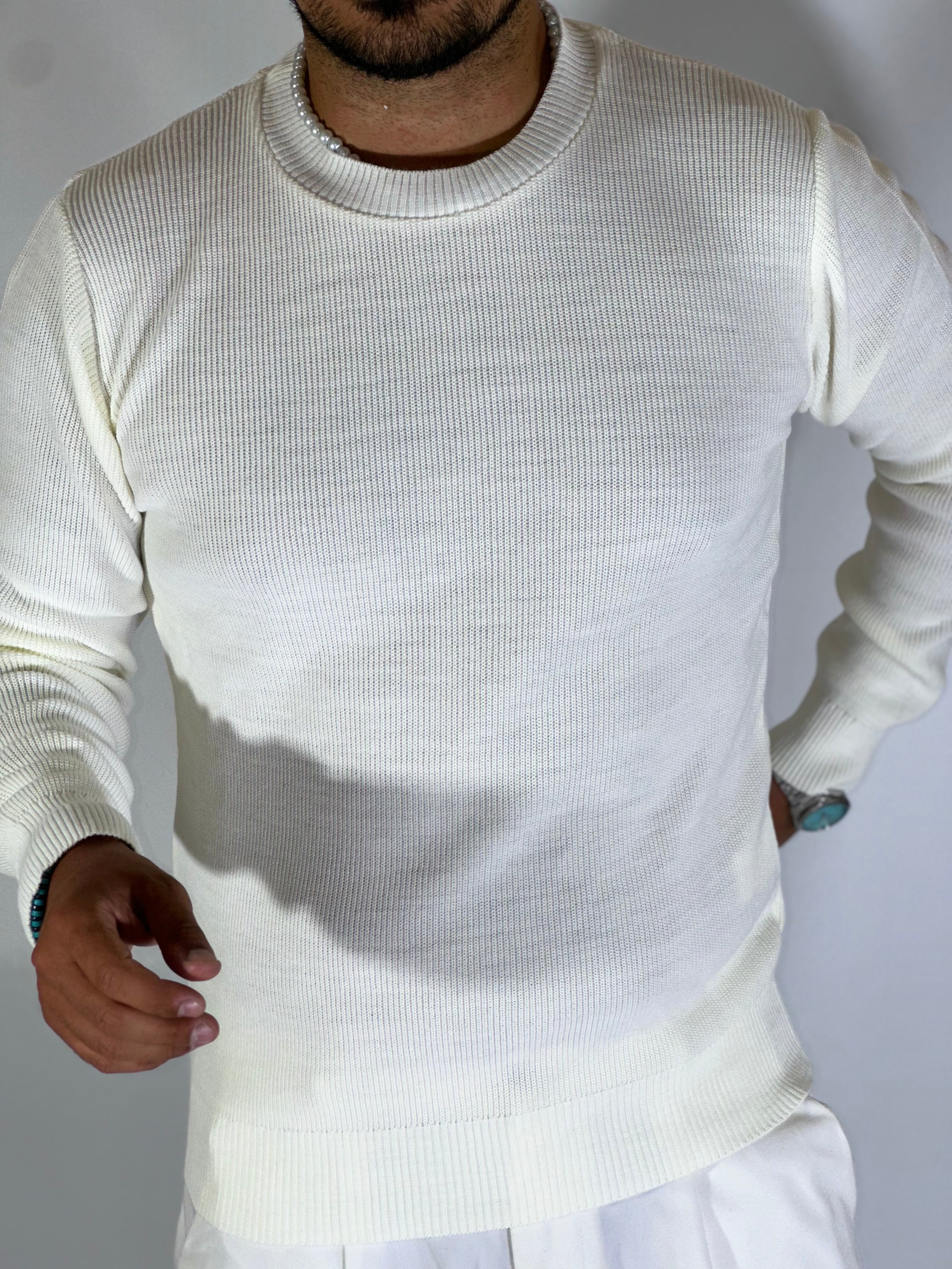 Maglia girocollo primaverile bianca ART MF13671