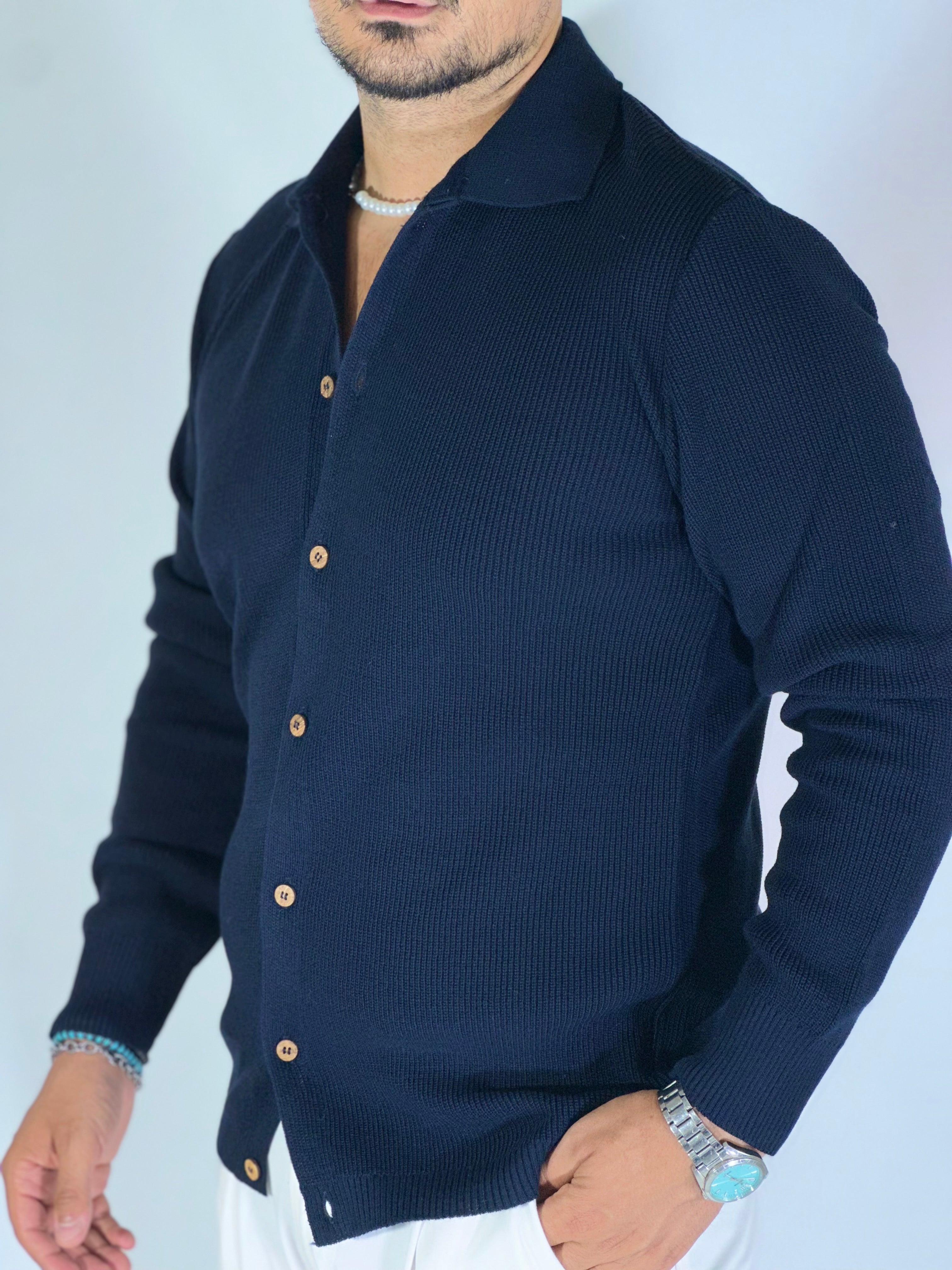 giacca camicia blu SER463