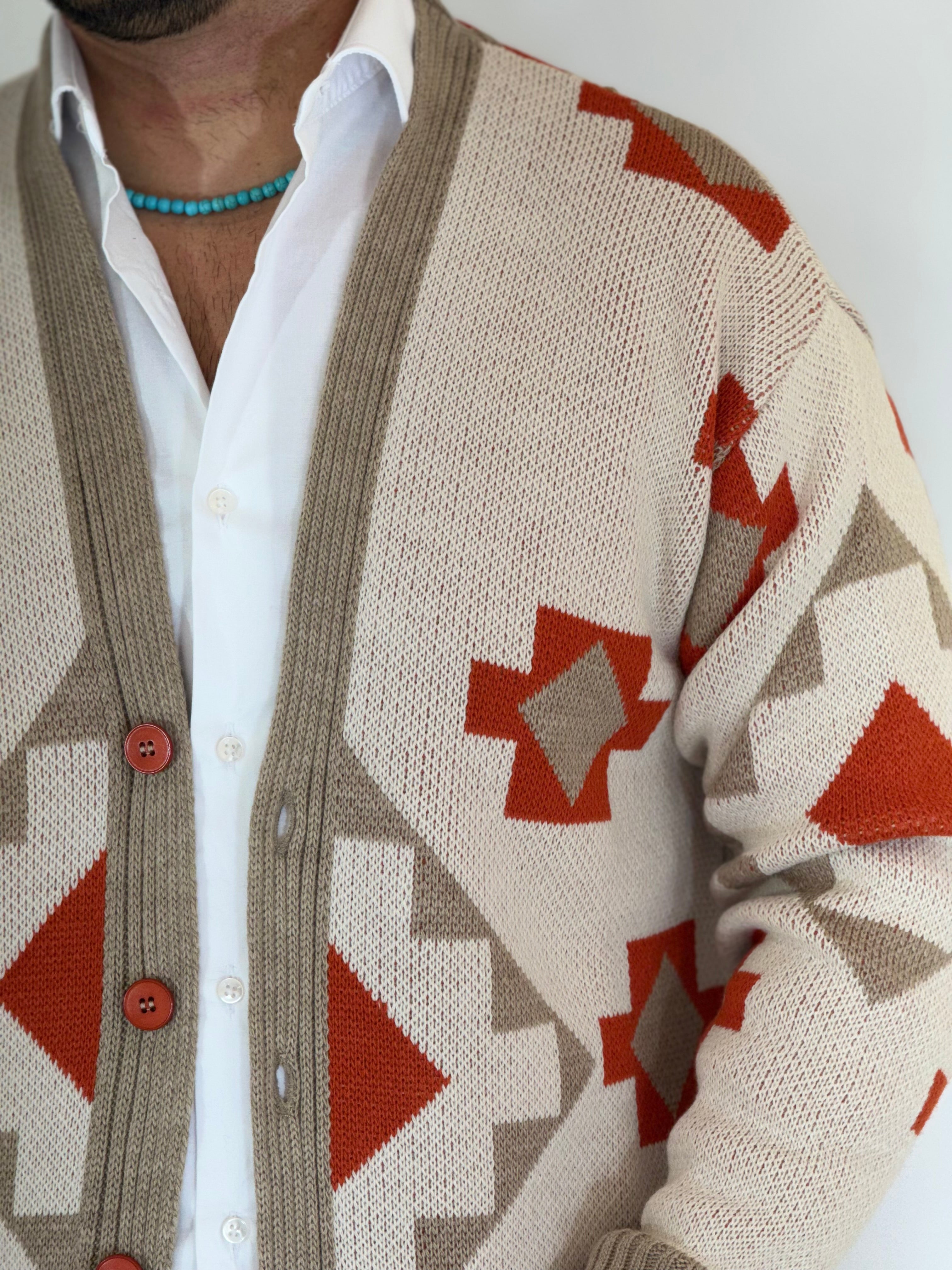 Cardigan azteco avorio BPK2508