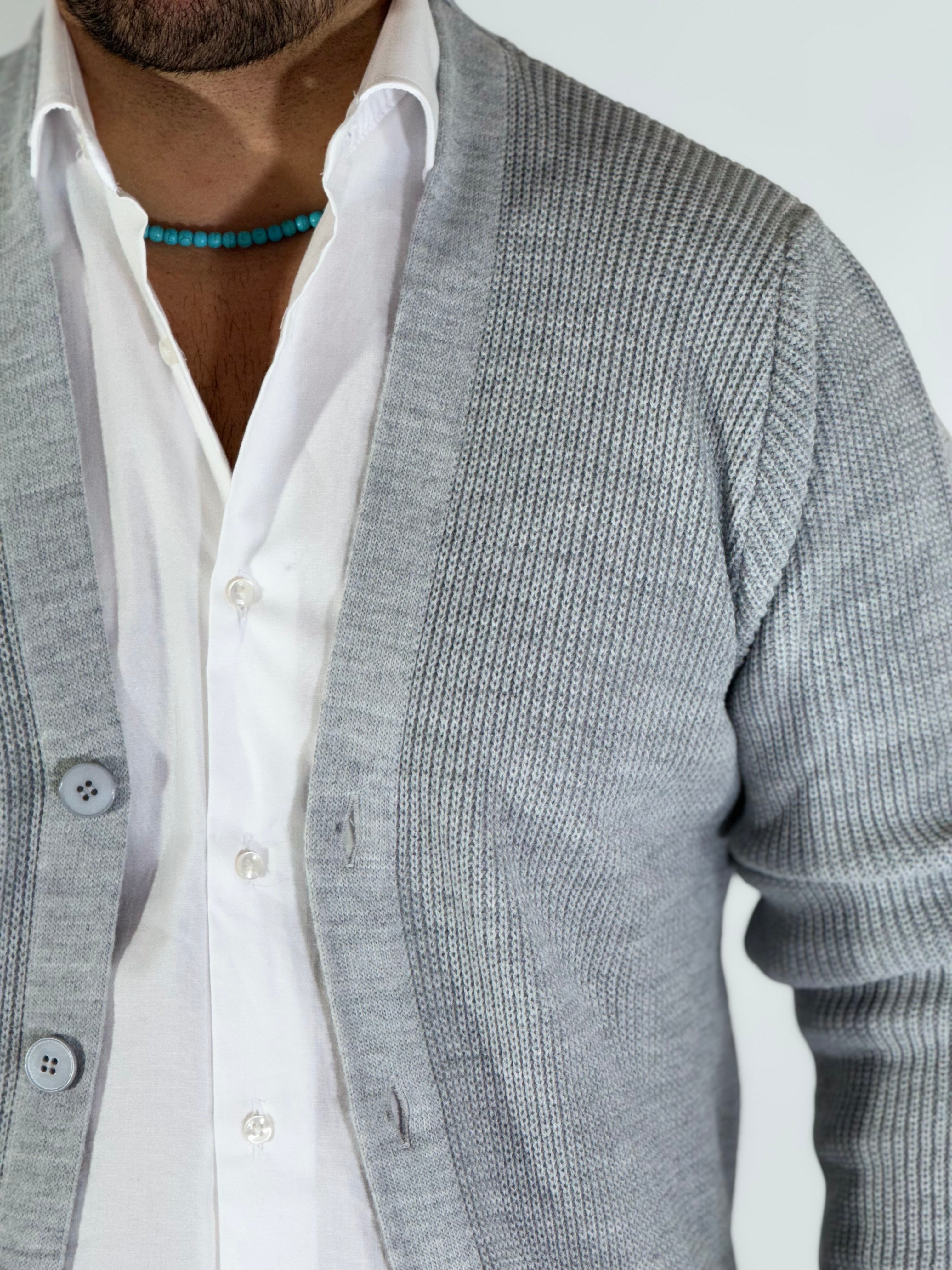 Cardigan invernale scialla grigio BPK2507