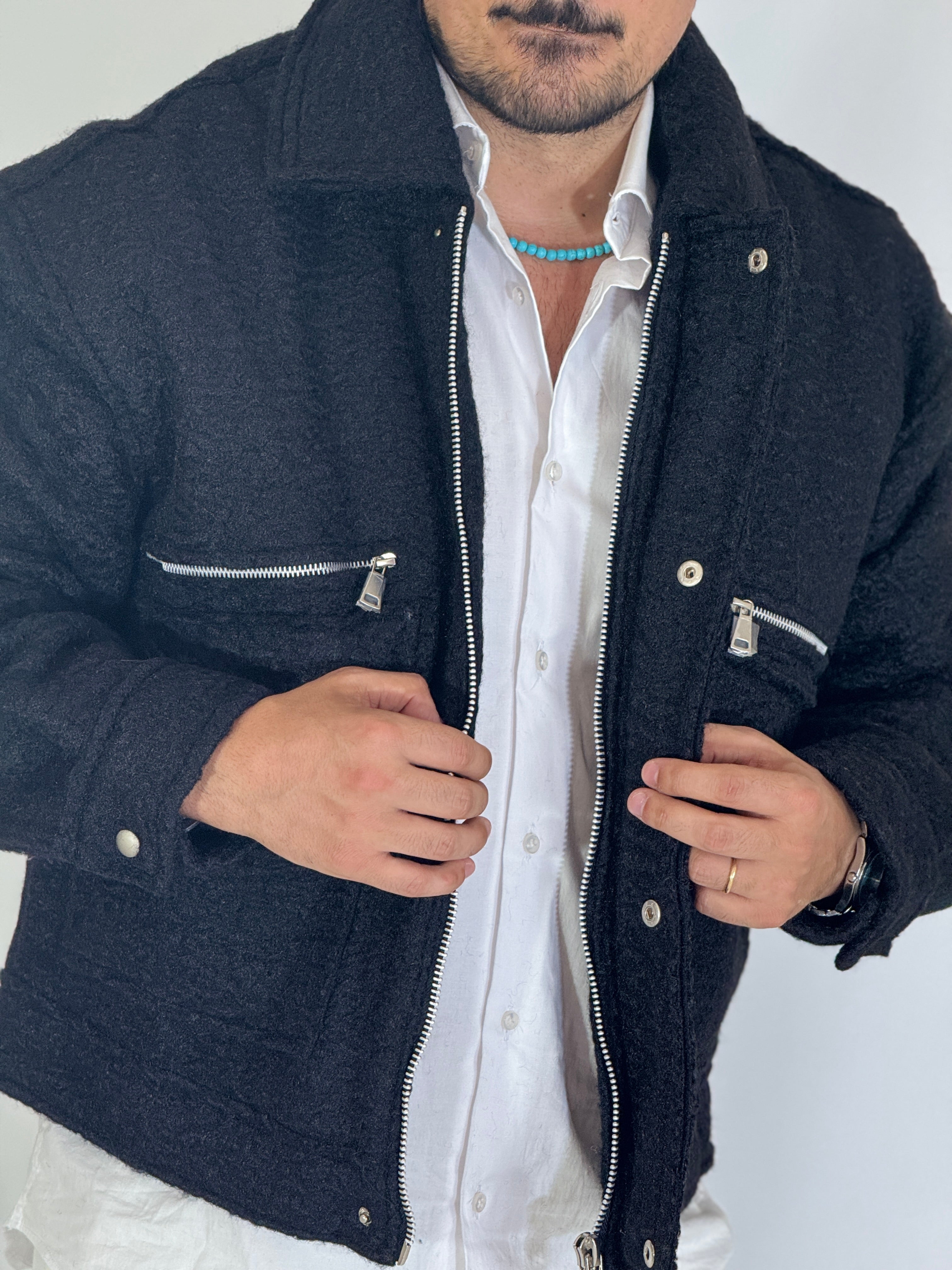 Giubbino over pettinato nero 9911