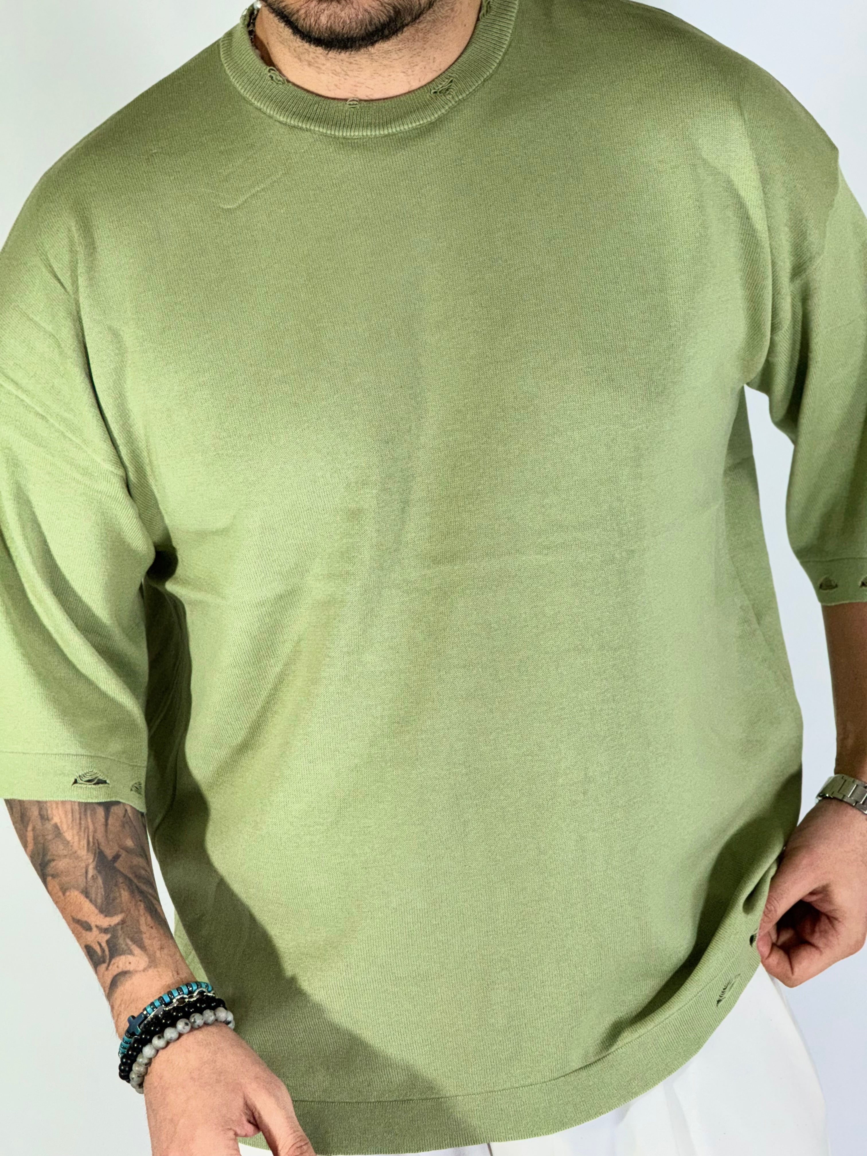 T-shirt over sfrangiata pea green W86009