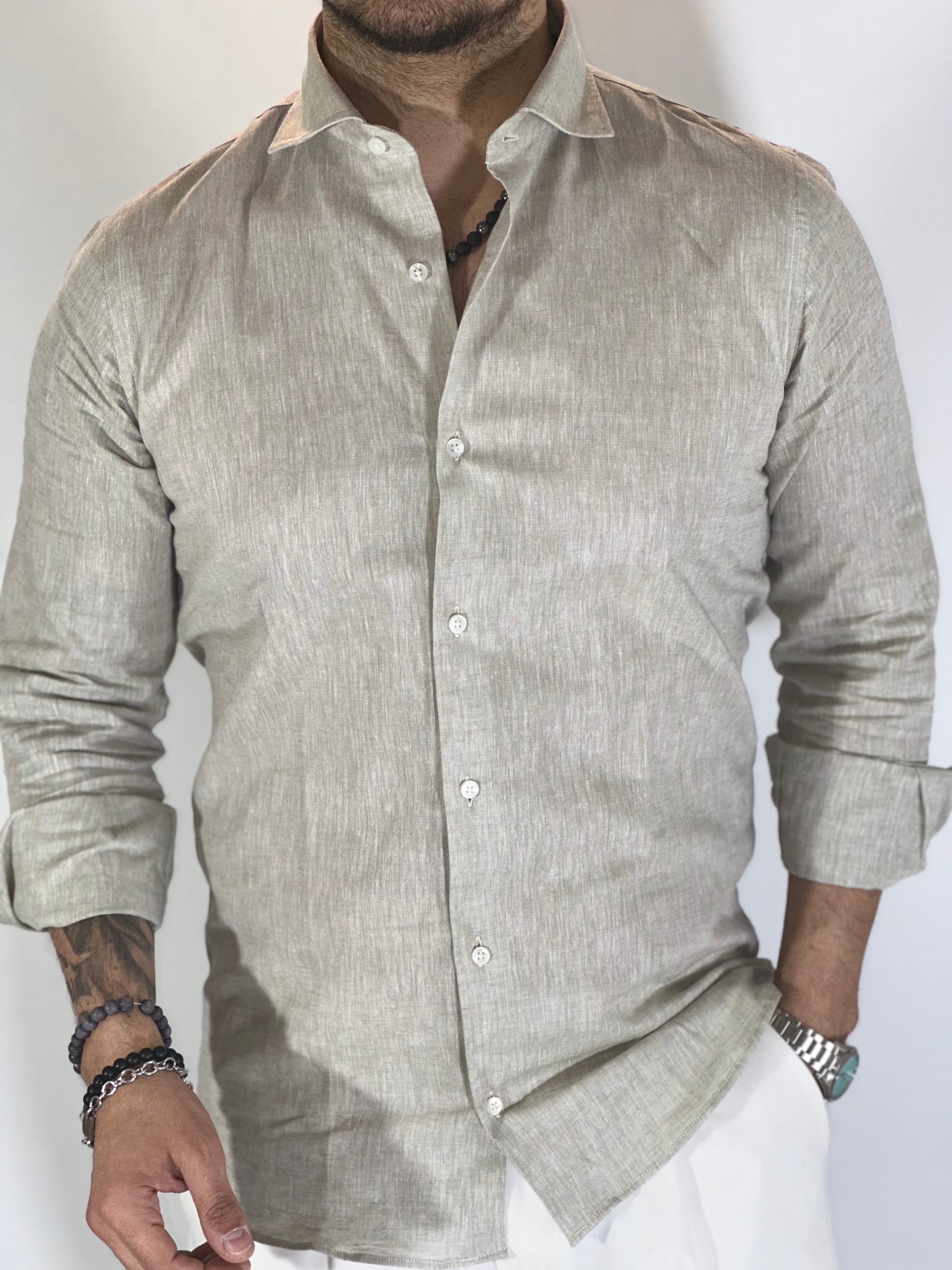 Camicia migliaccio Samuel lino SALVIA