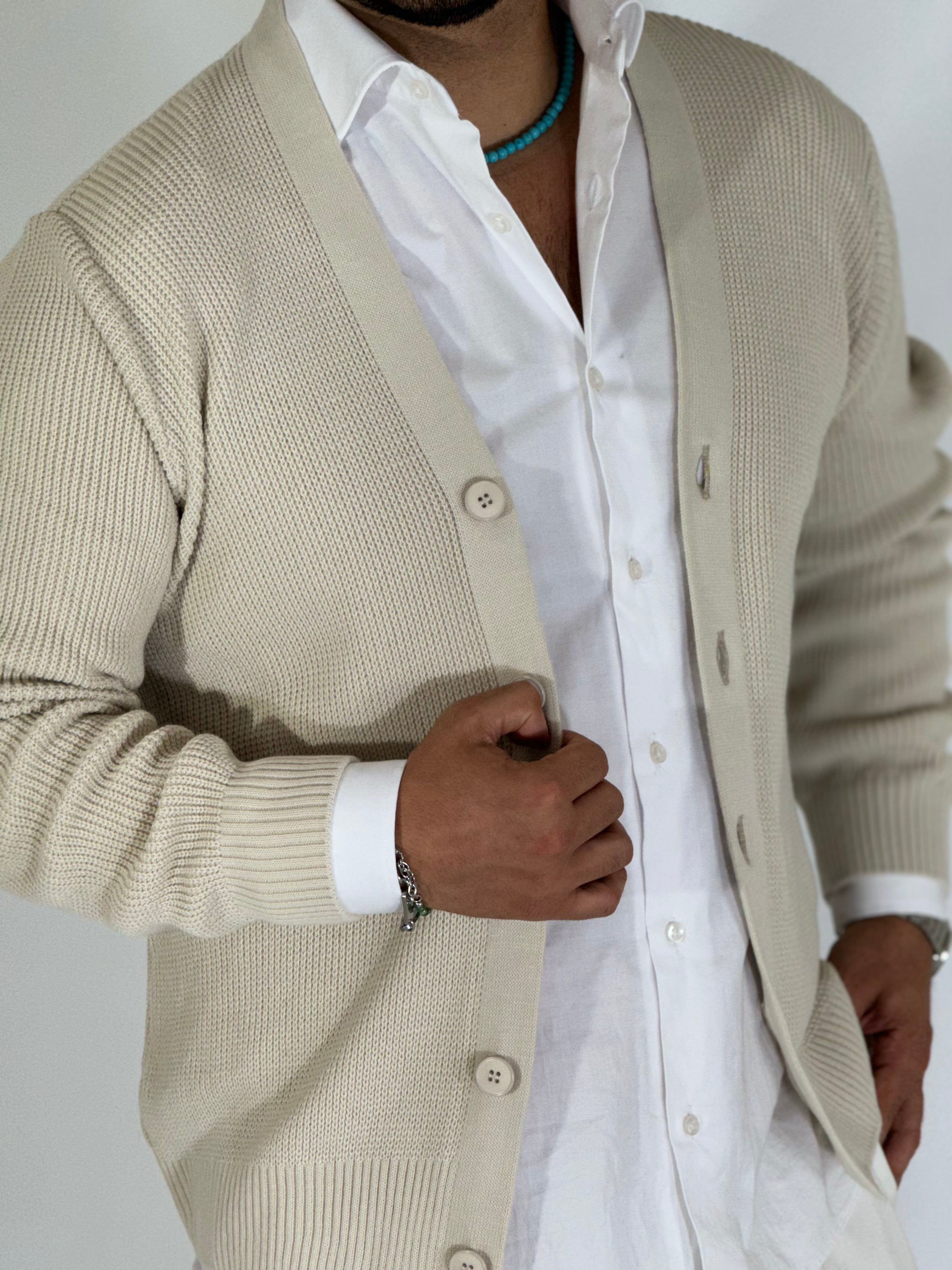 Cardigan invernale scialla avorio BPK2507