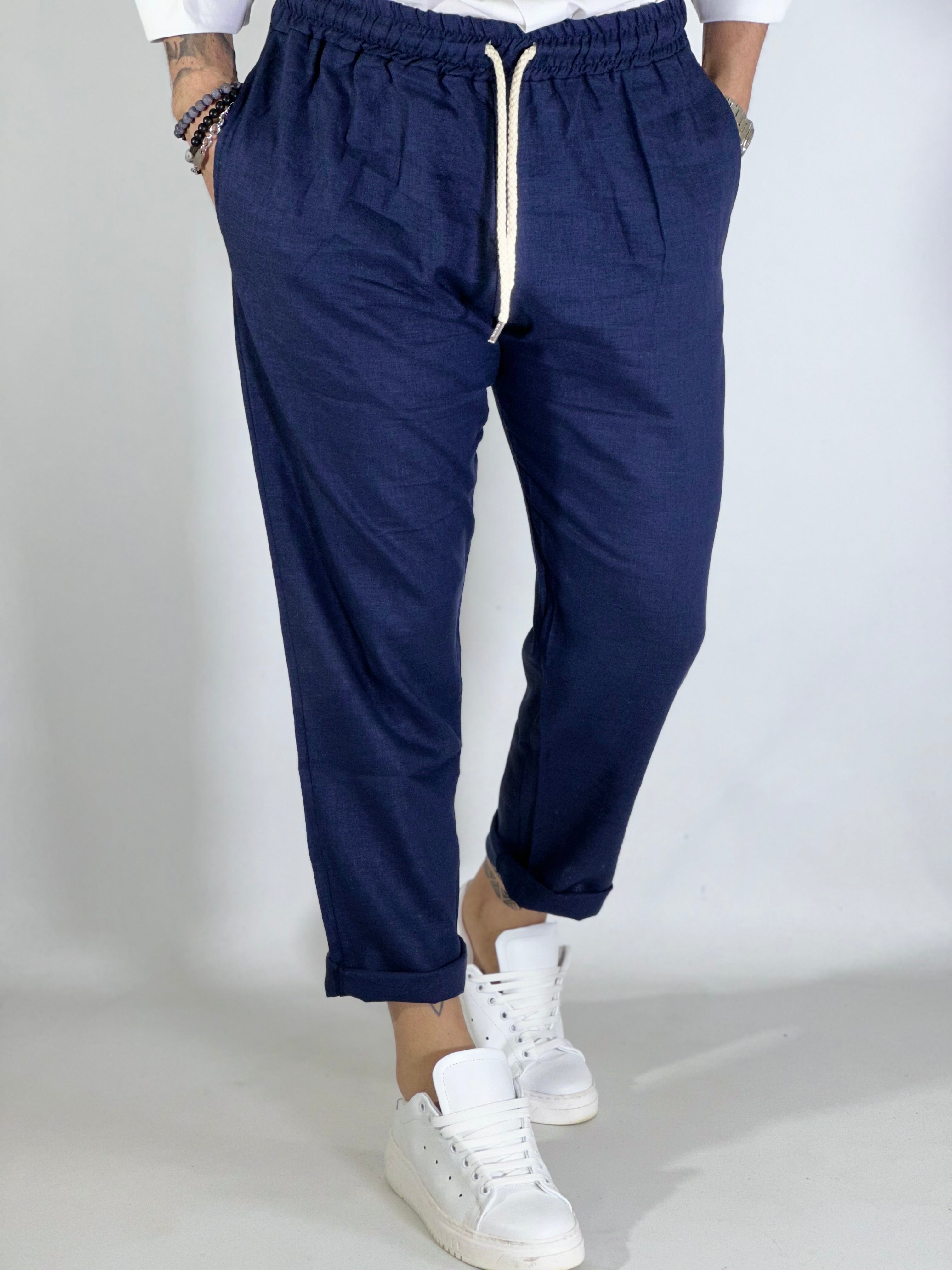 Pantalaccio lino blu CS4012E