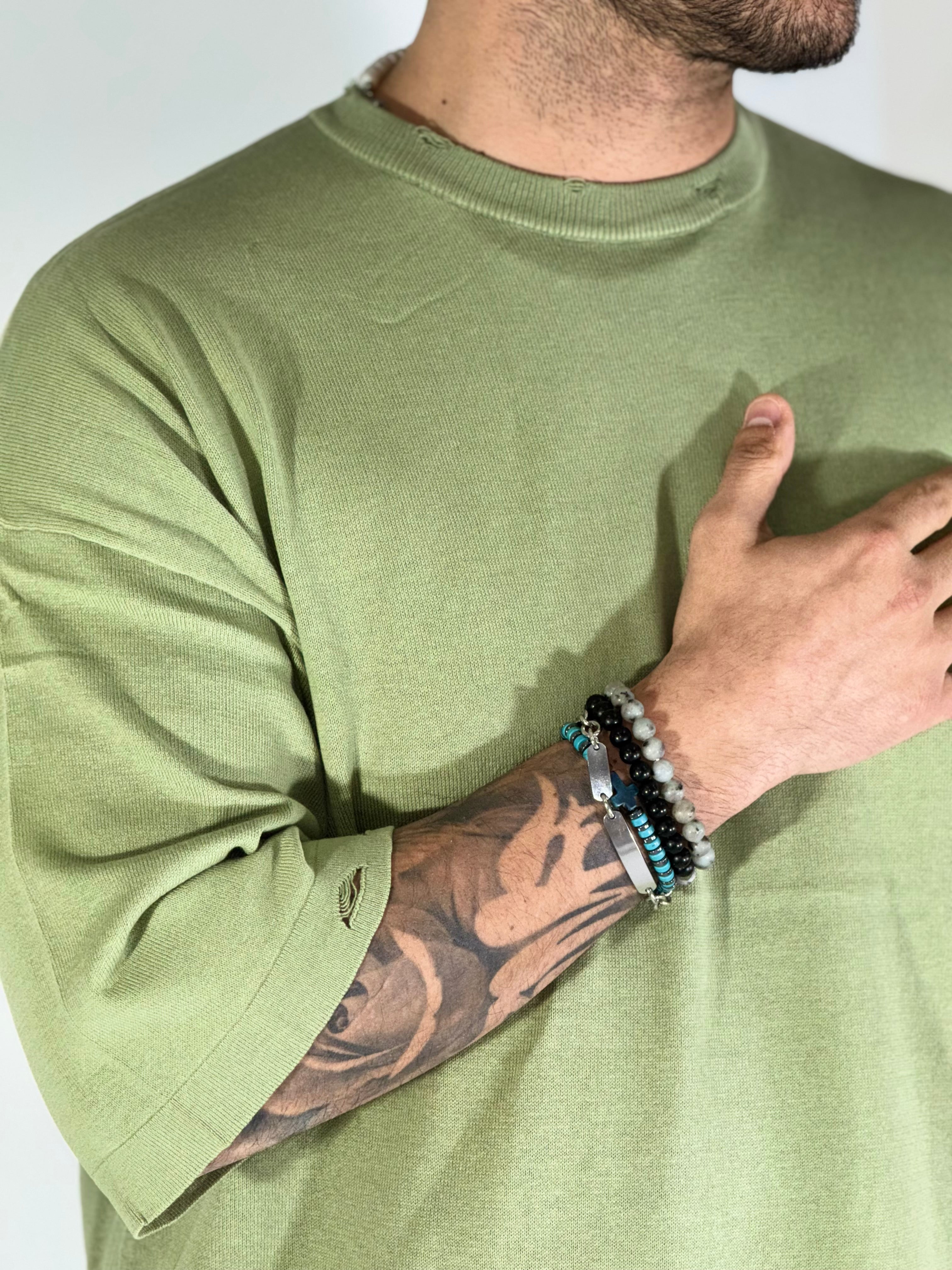 T-shirt over sfrangiata pea green W86009