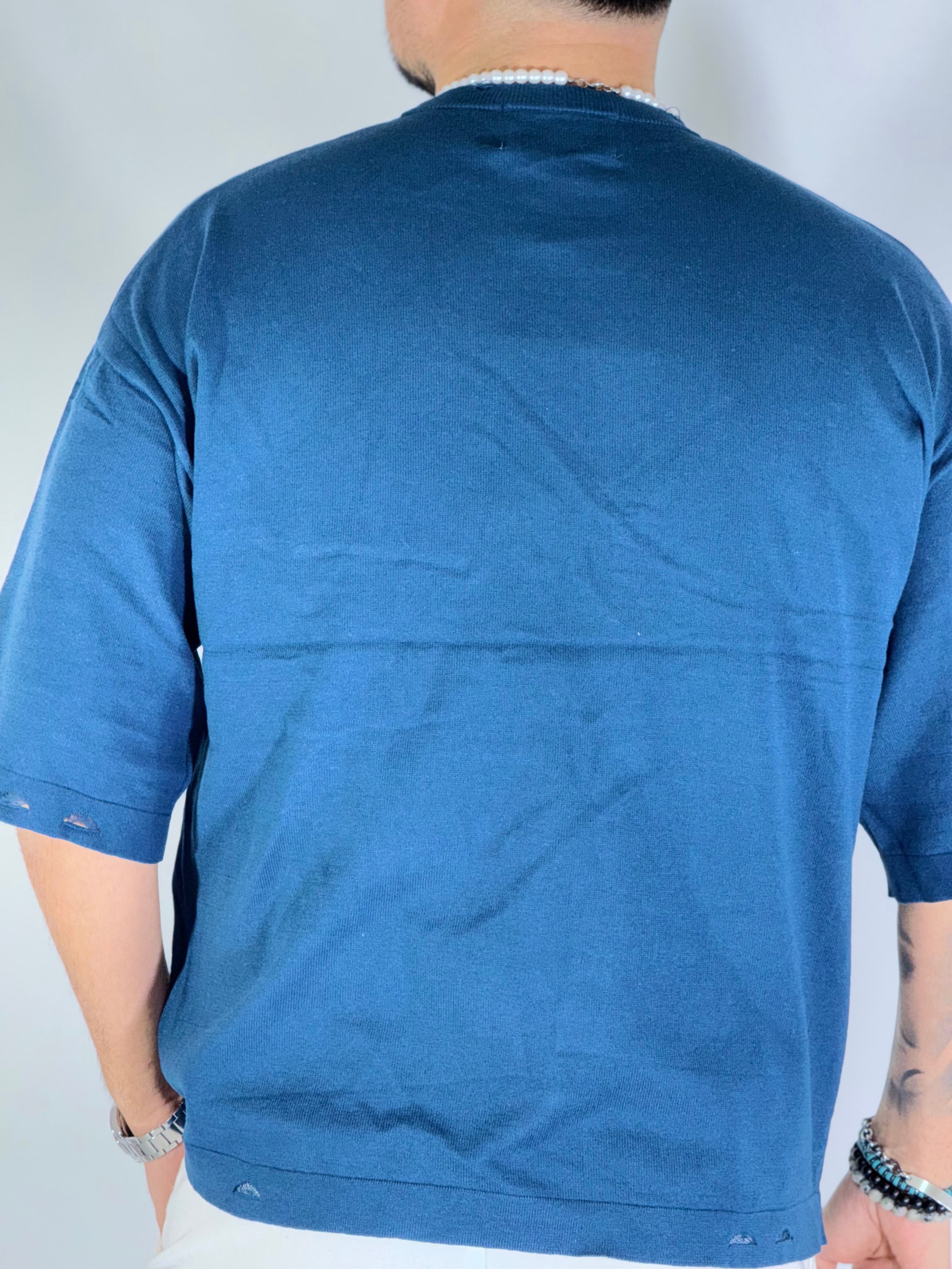 T-shirt over sfrangiata gentleman blue W86009