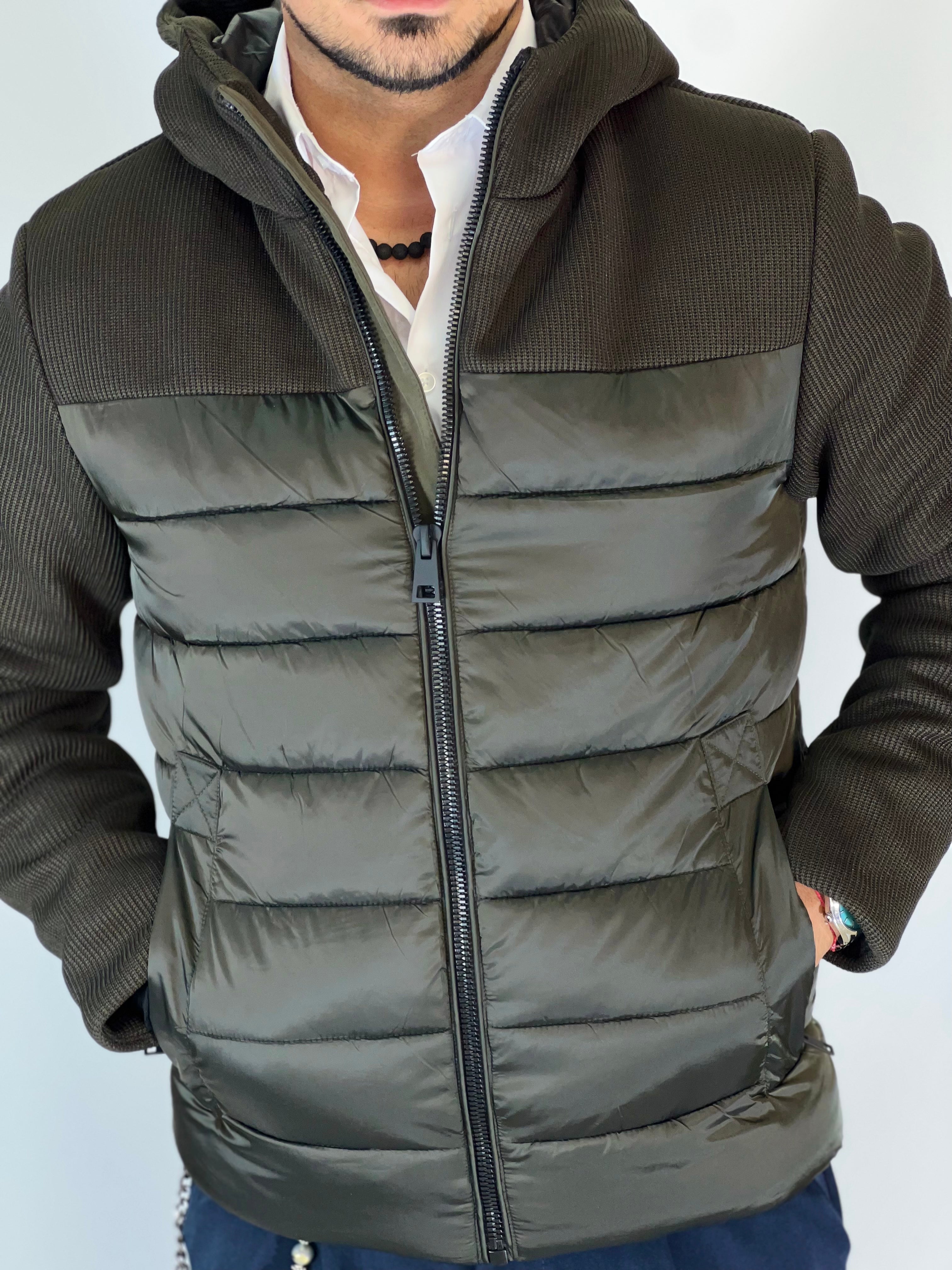 Piumino bimaterico verde PETRO' GB9004