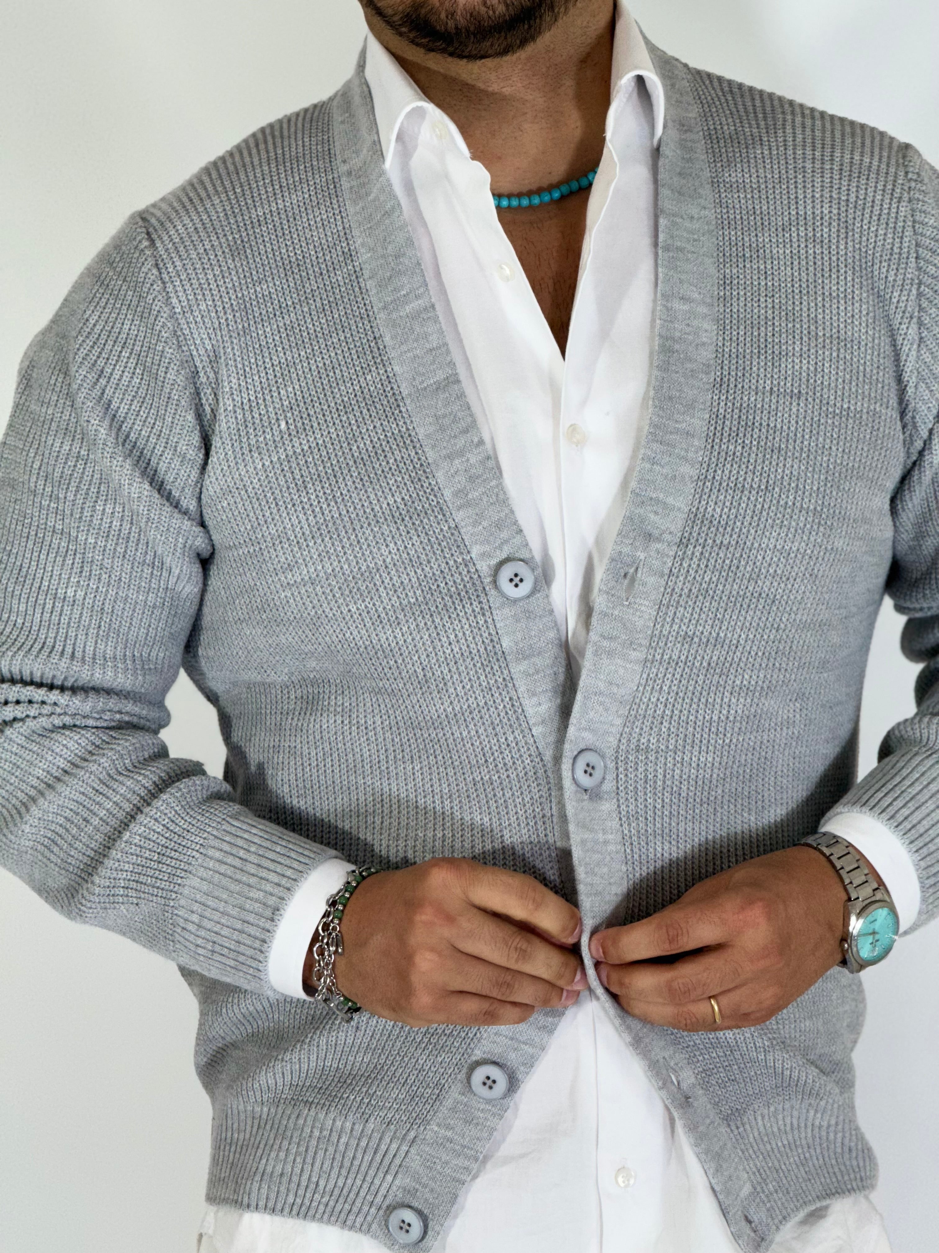Cardigan invernale scialla grigio BPK2507