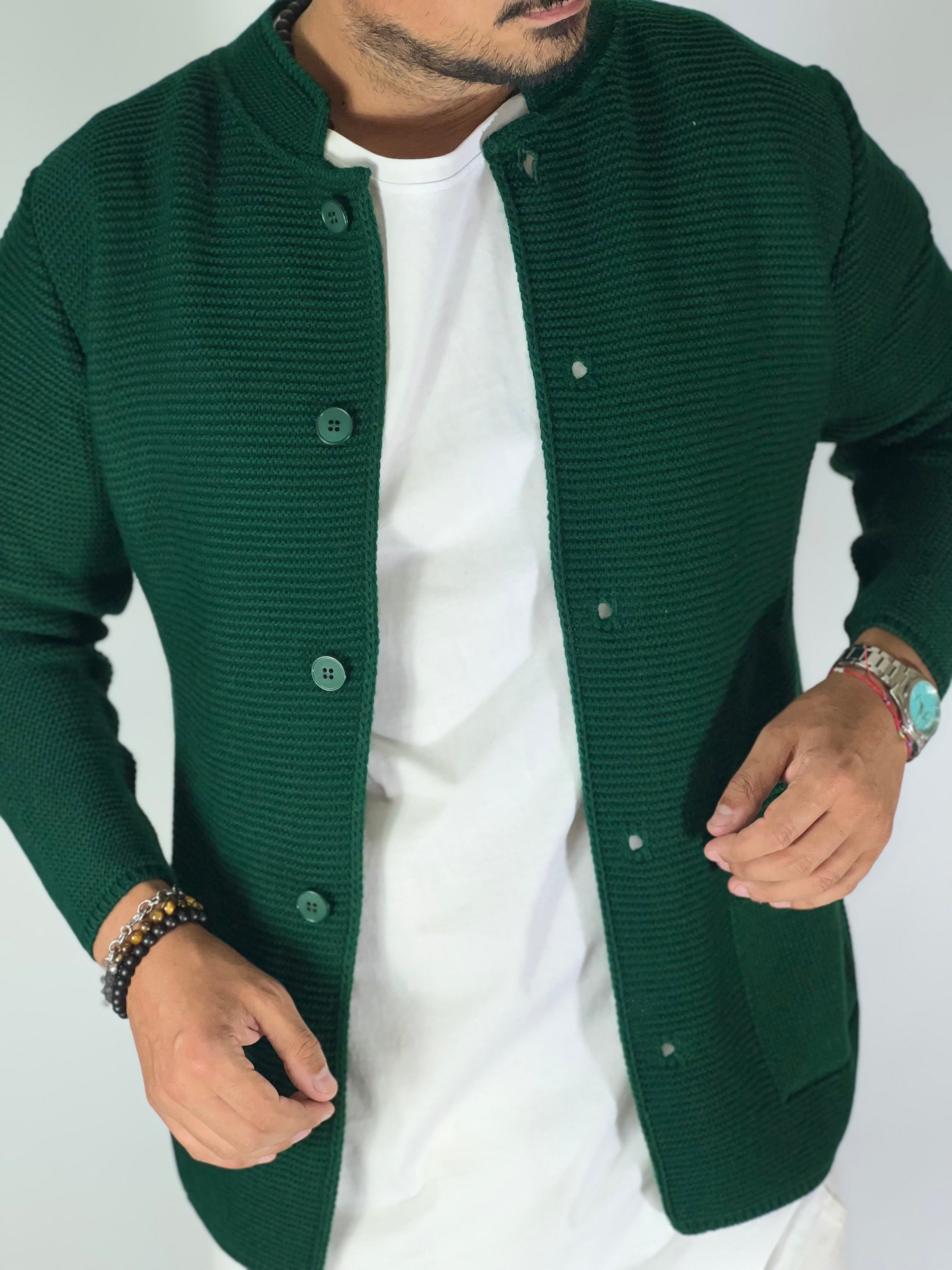 Seven · Cardigan coreano verde
