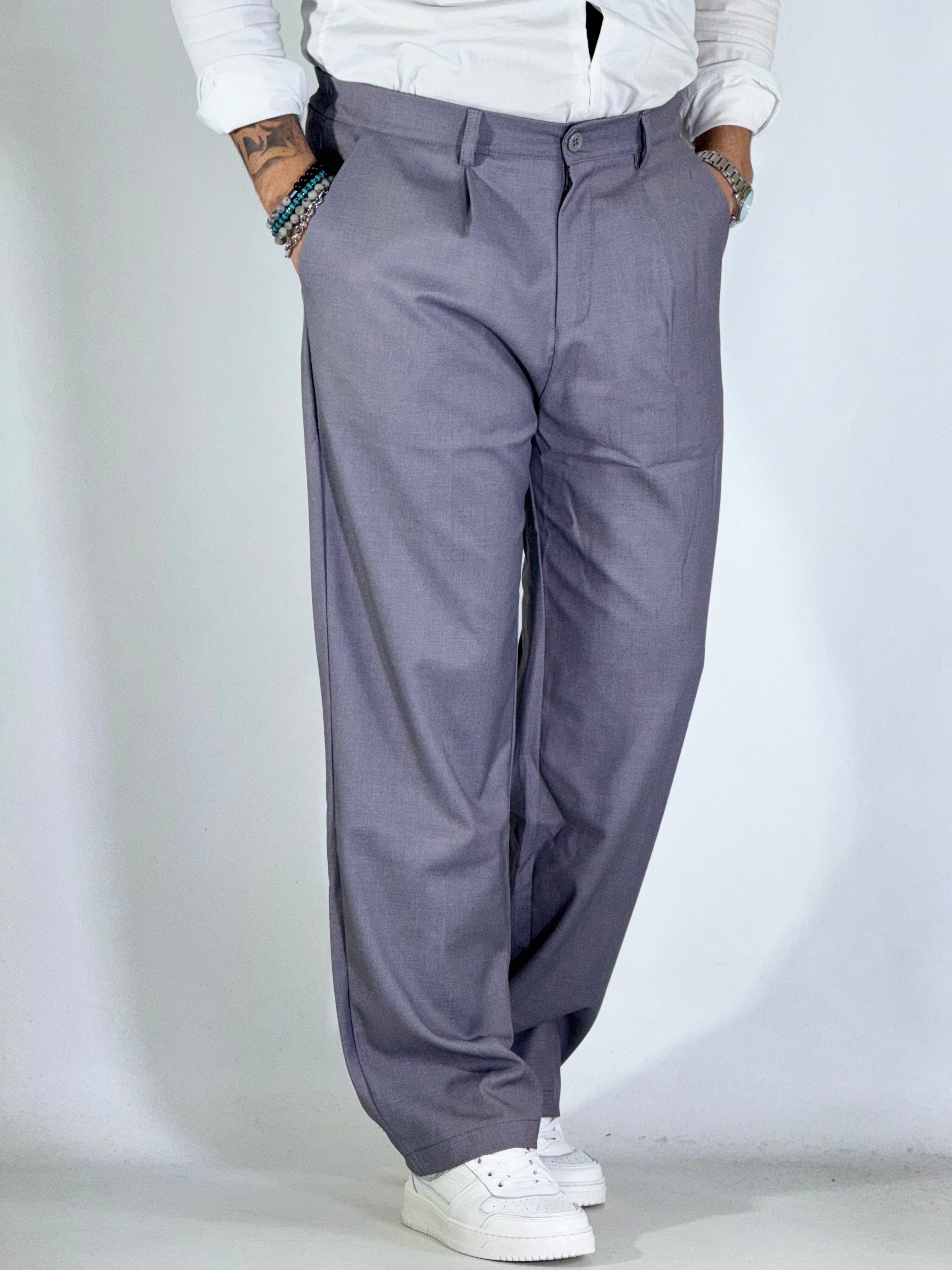 Pantalone palazzo grigio UM811