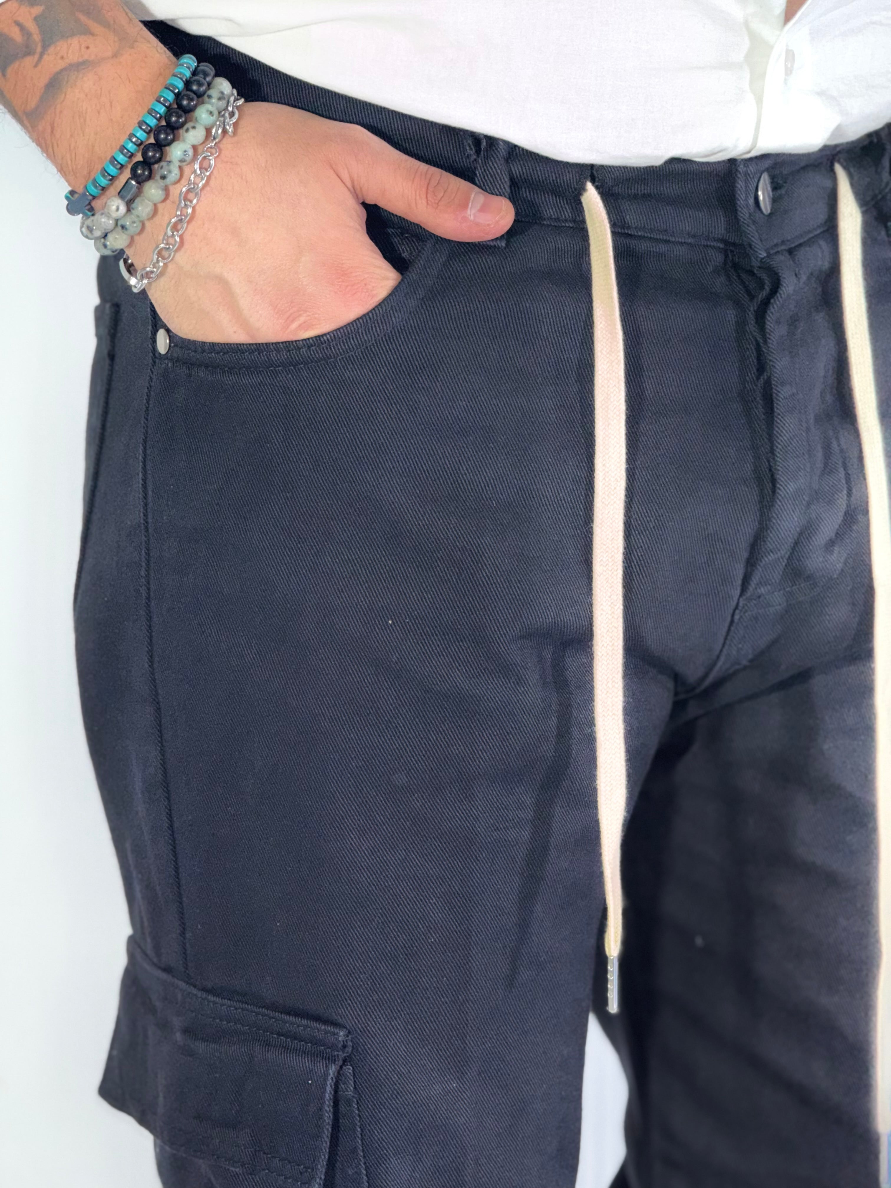 Pantalone denim bull nero ART POKE