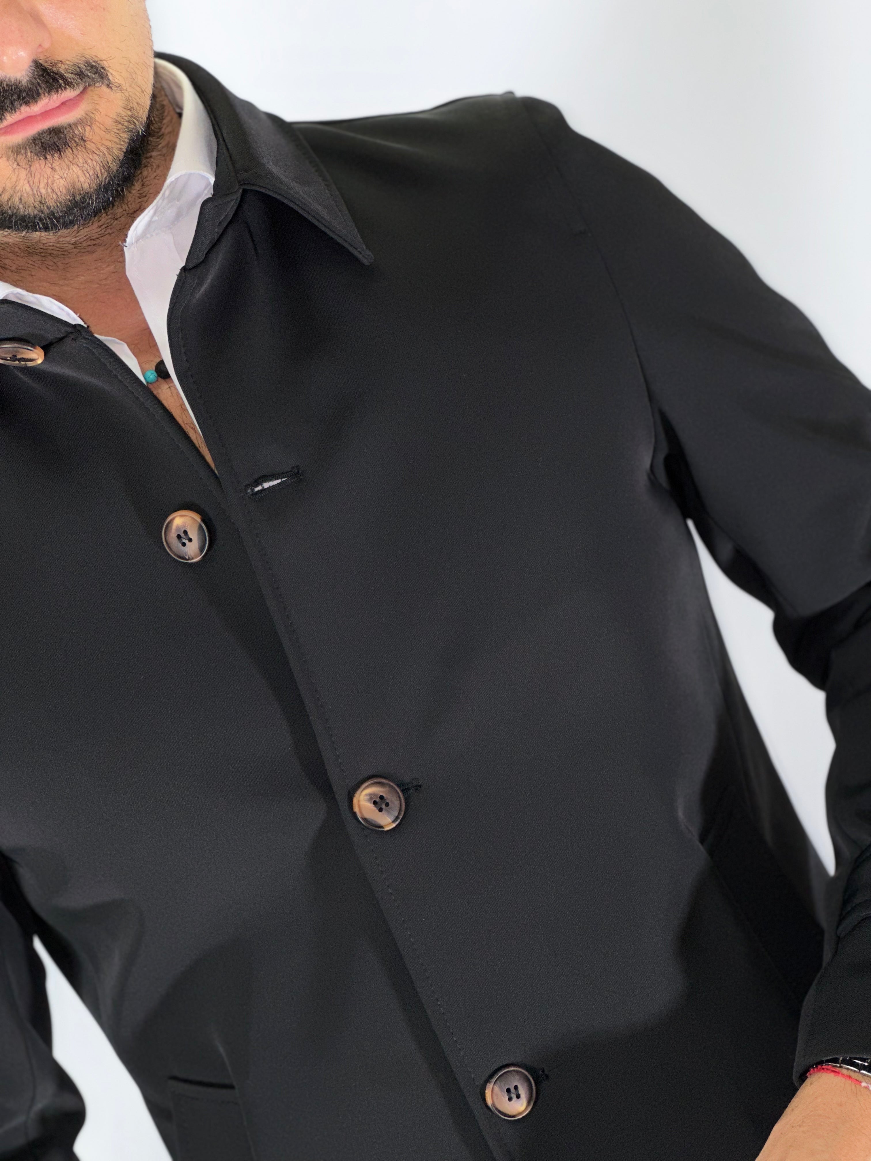 Trench elegant imbottito nero CAP SLOU