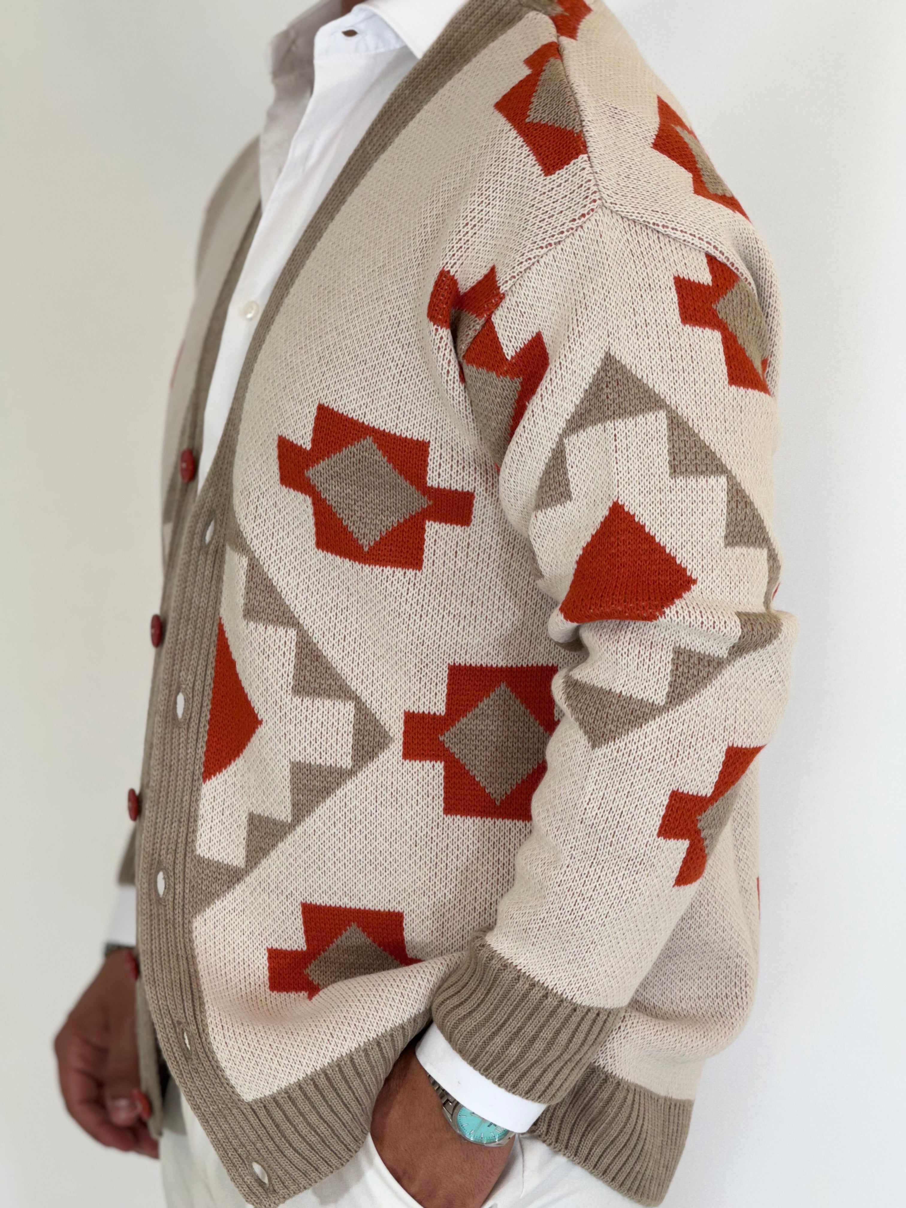 Cardigan azteco avorio BPK2508