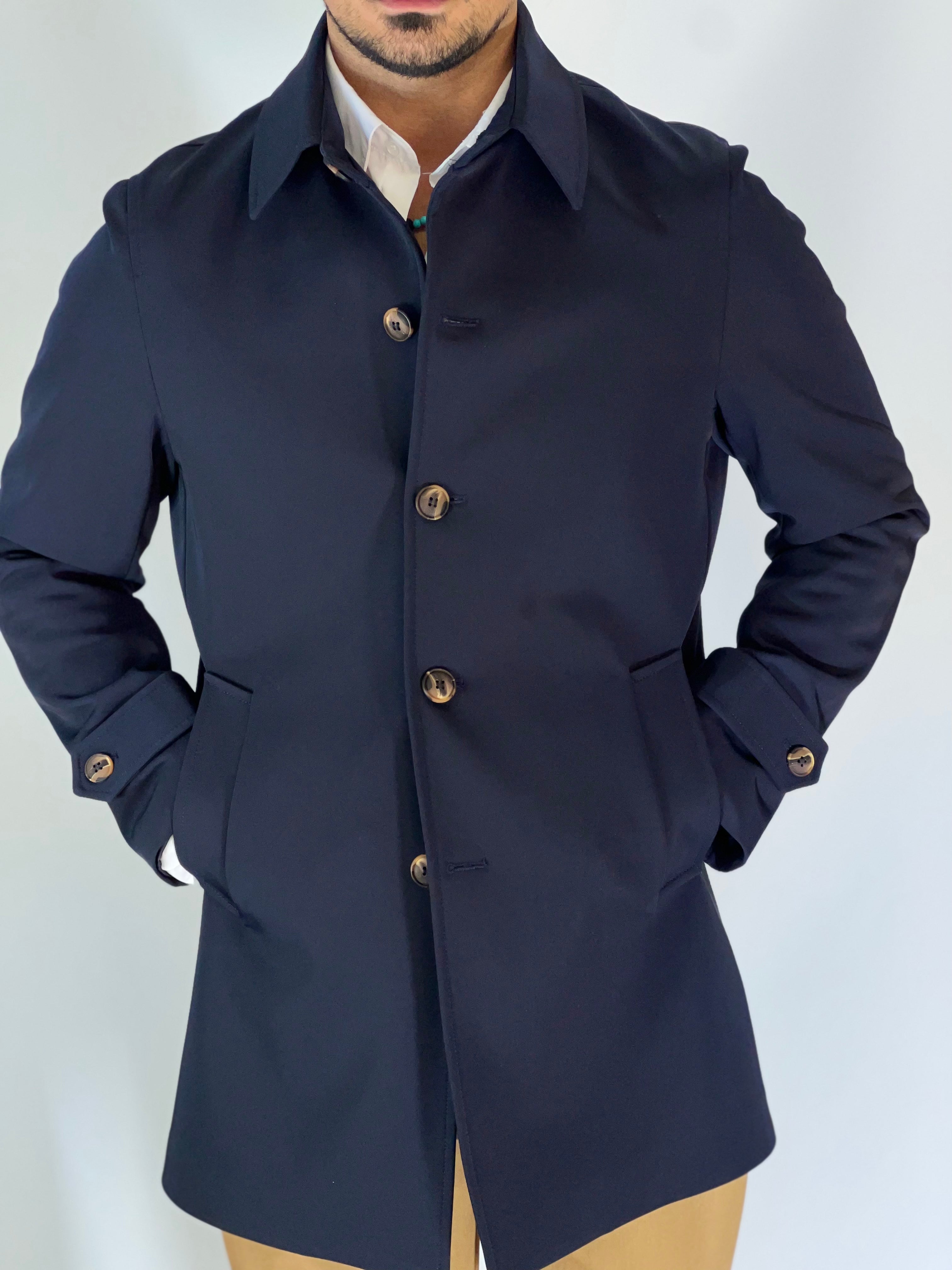 Trench elegant imbottito blu CAP SLOU