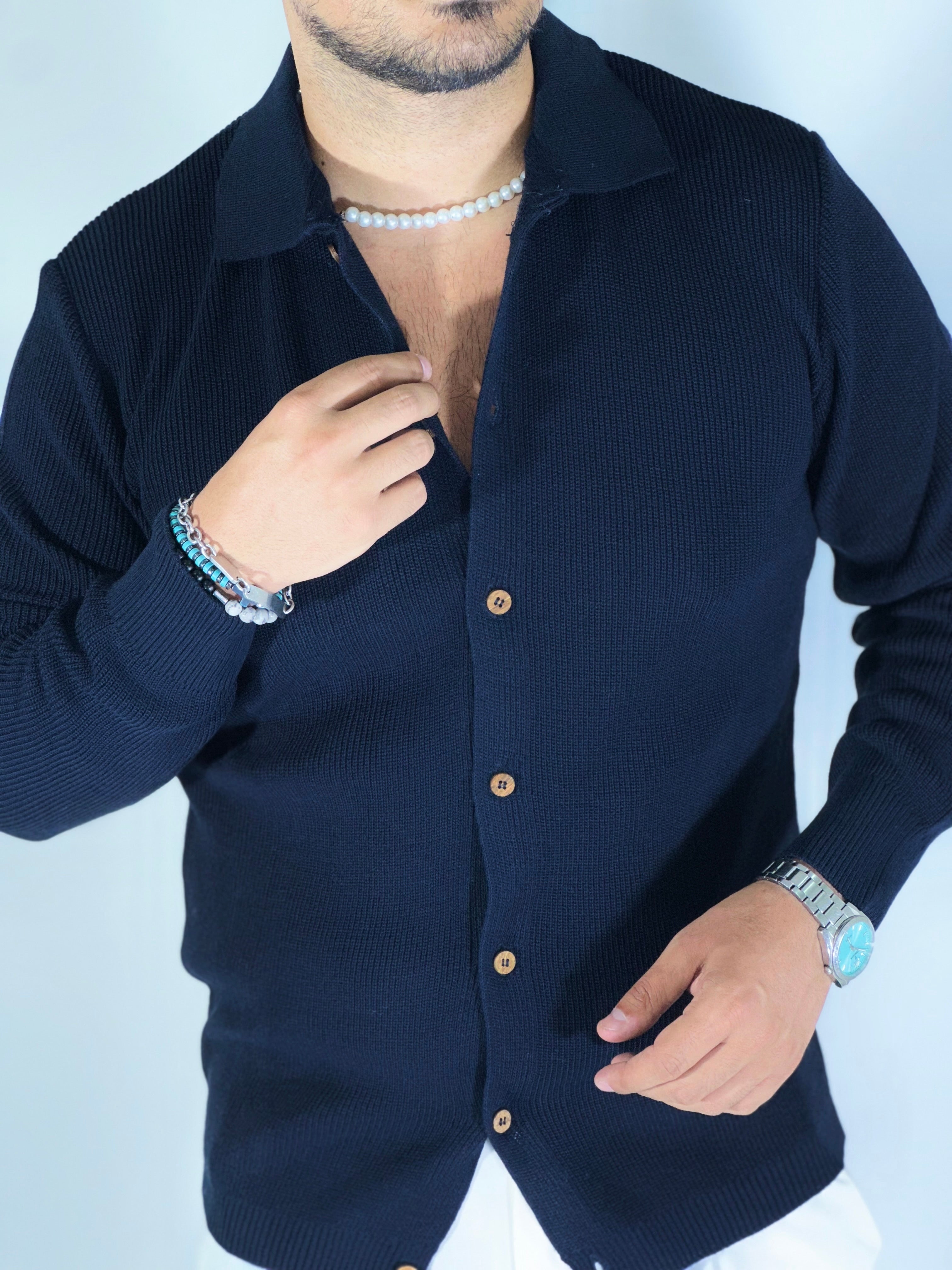 giacca camicia blu SER463
