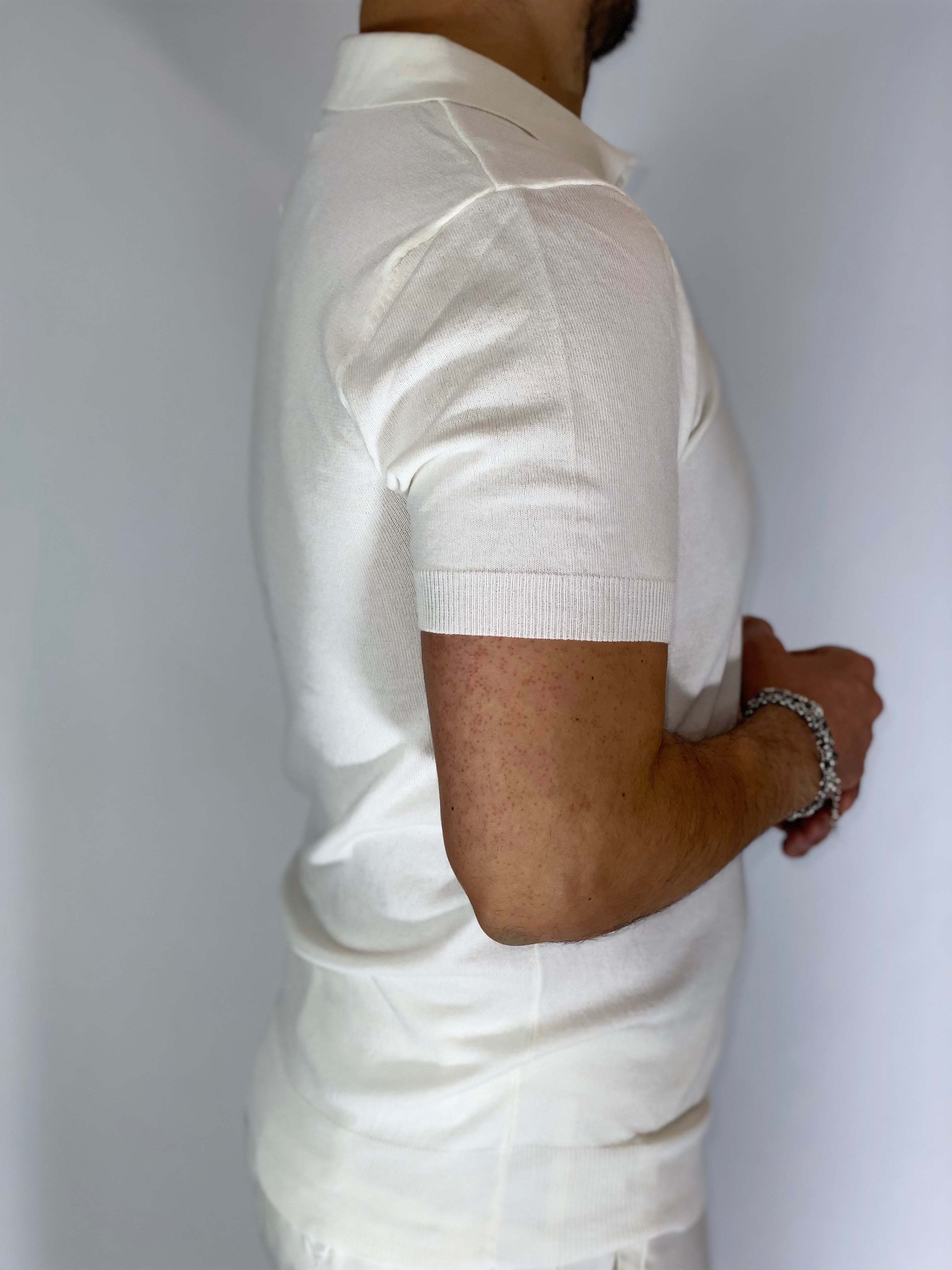 Polo mezza manica white AD09001