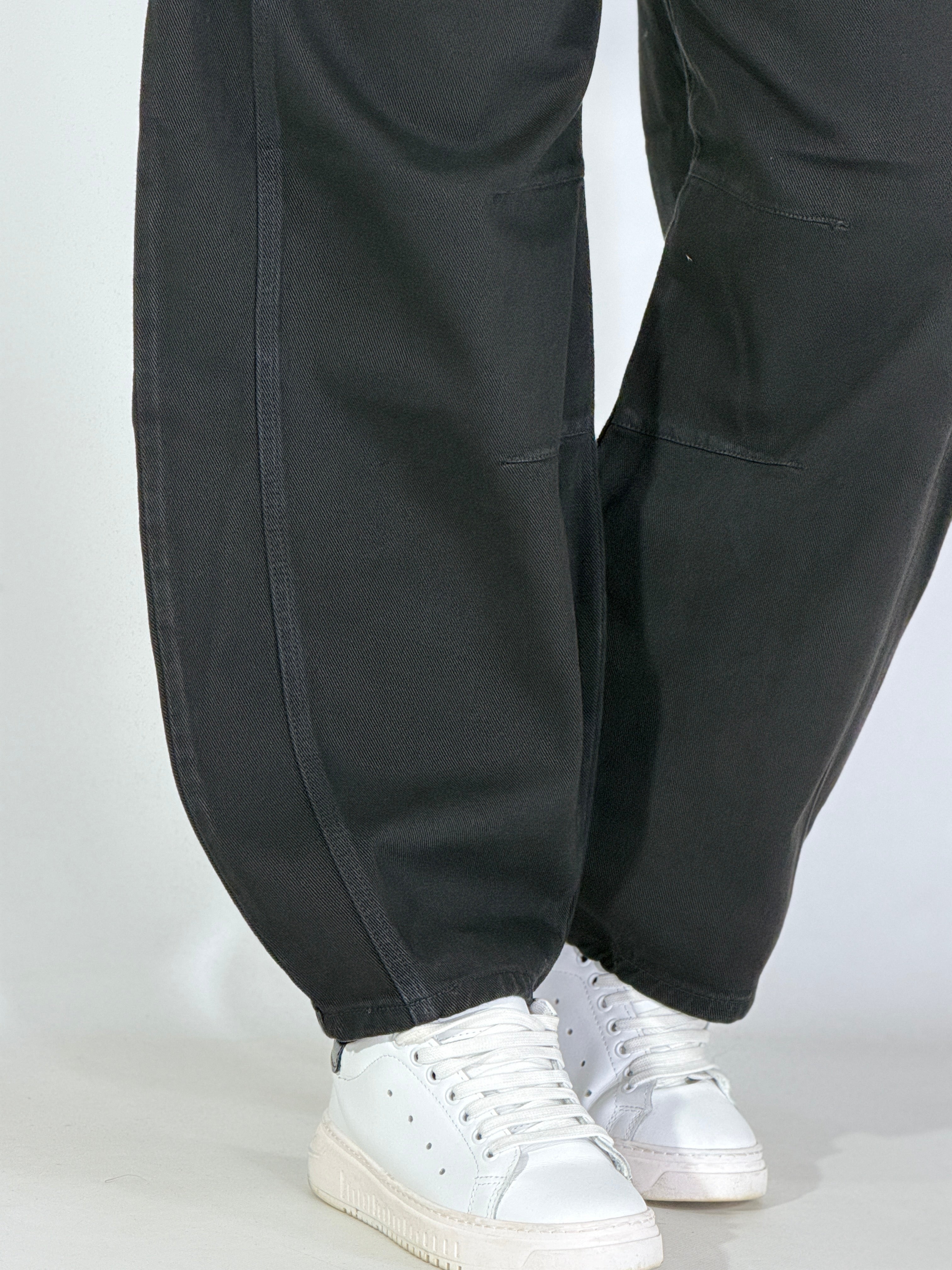 Pantalone nero balloon cotone