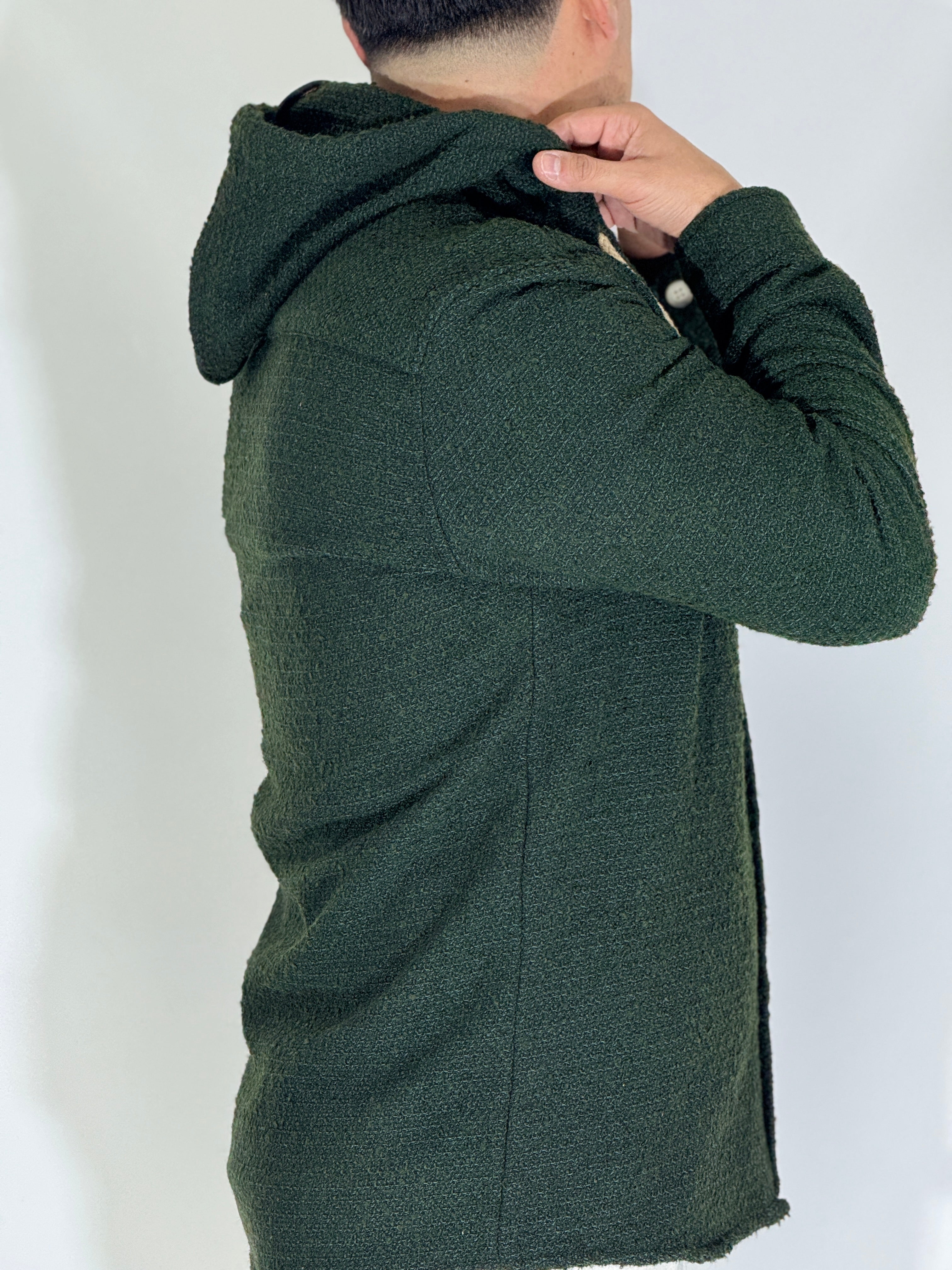 Felpa con cappuccio verde IVAN