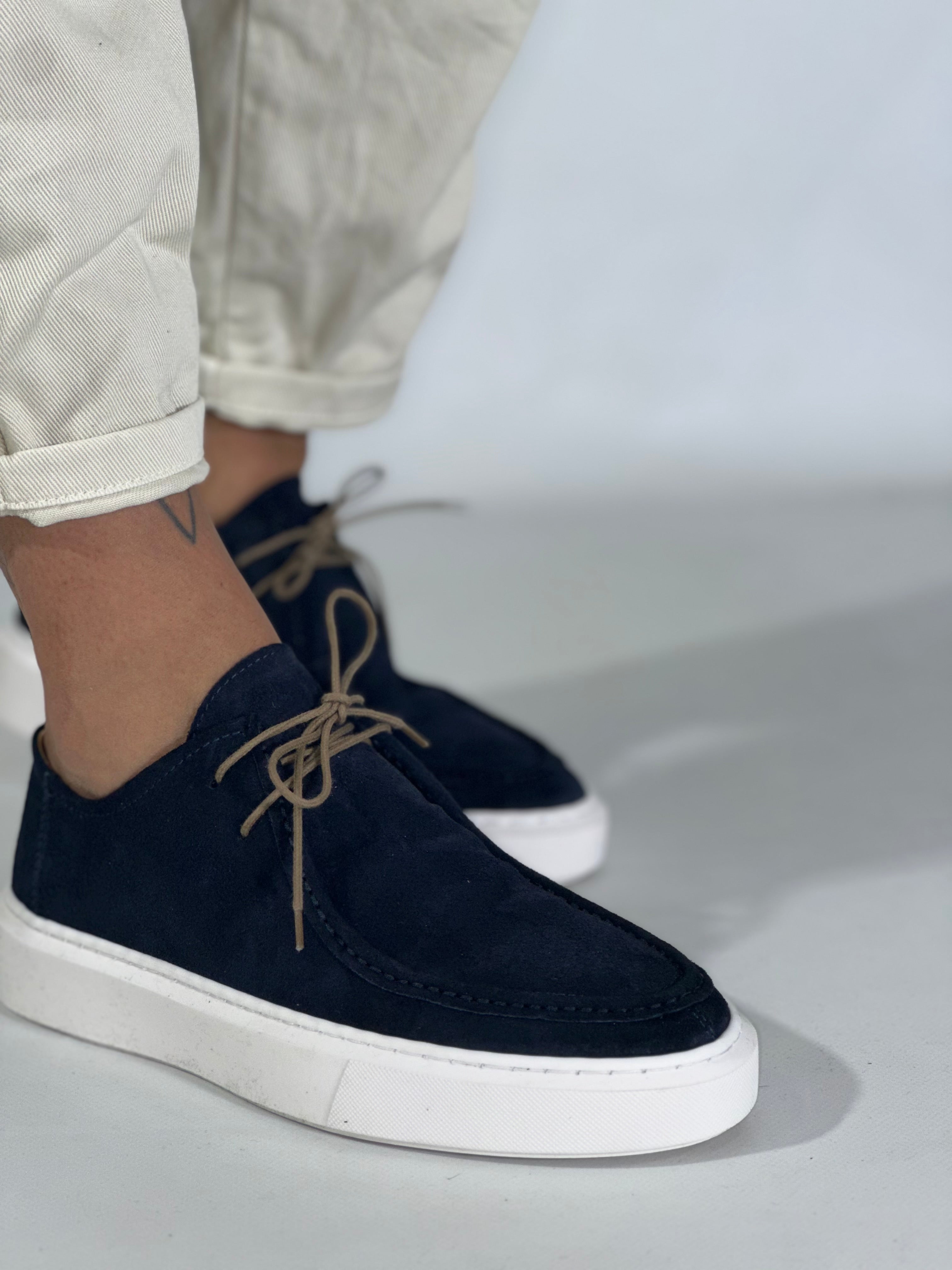 Mocassino casual camoscio blu N73